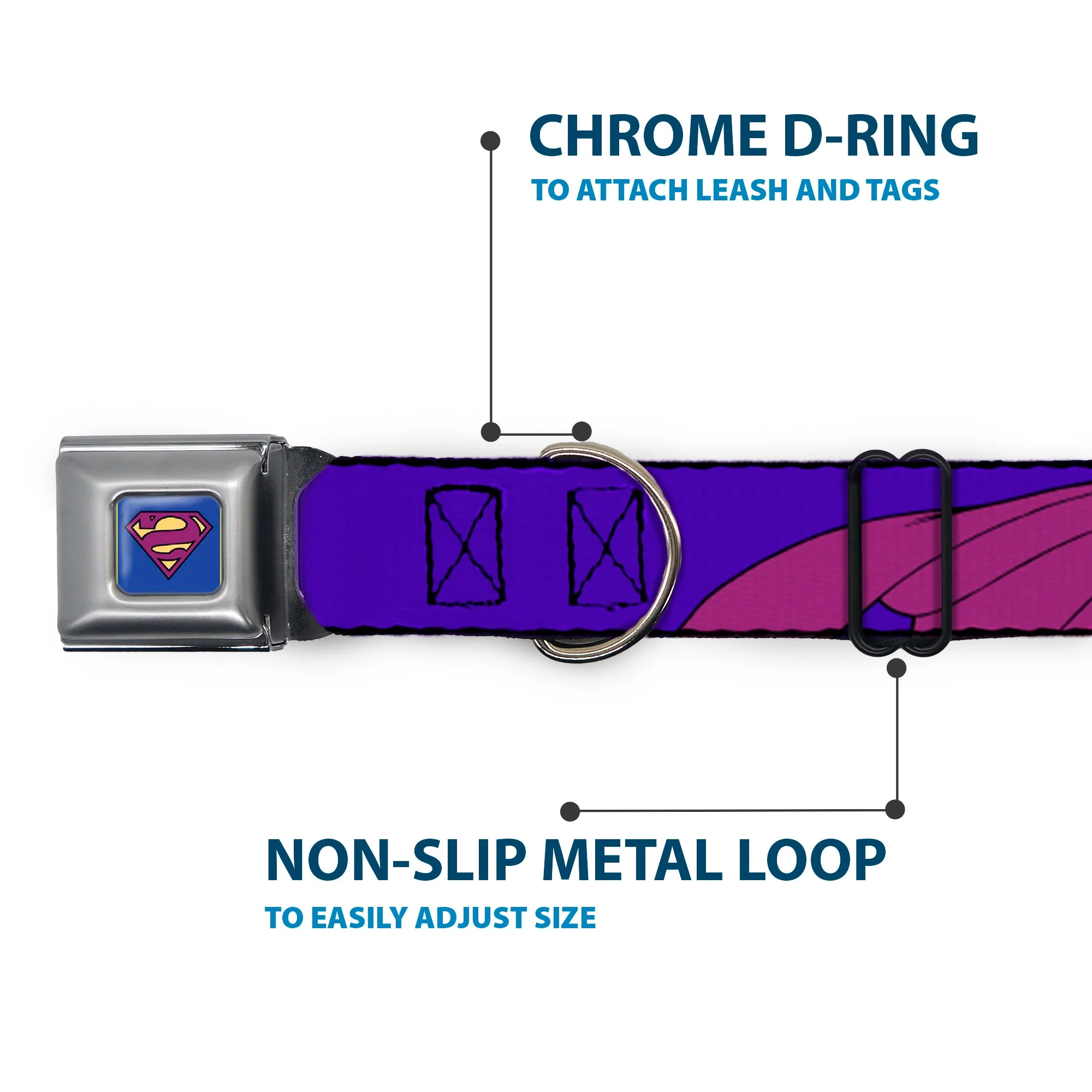 Bizzaro Logo Full Color Blue Seatbelt Buckle Collar - Bizzaro Logo w/Bizzaro Pose - Image 5