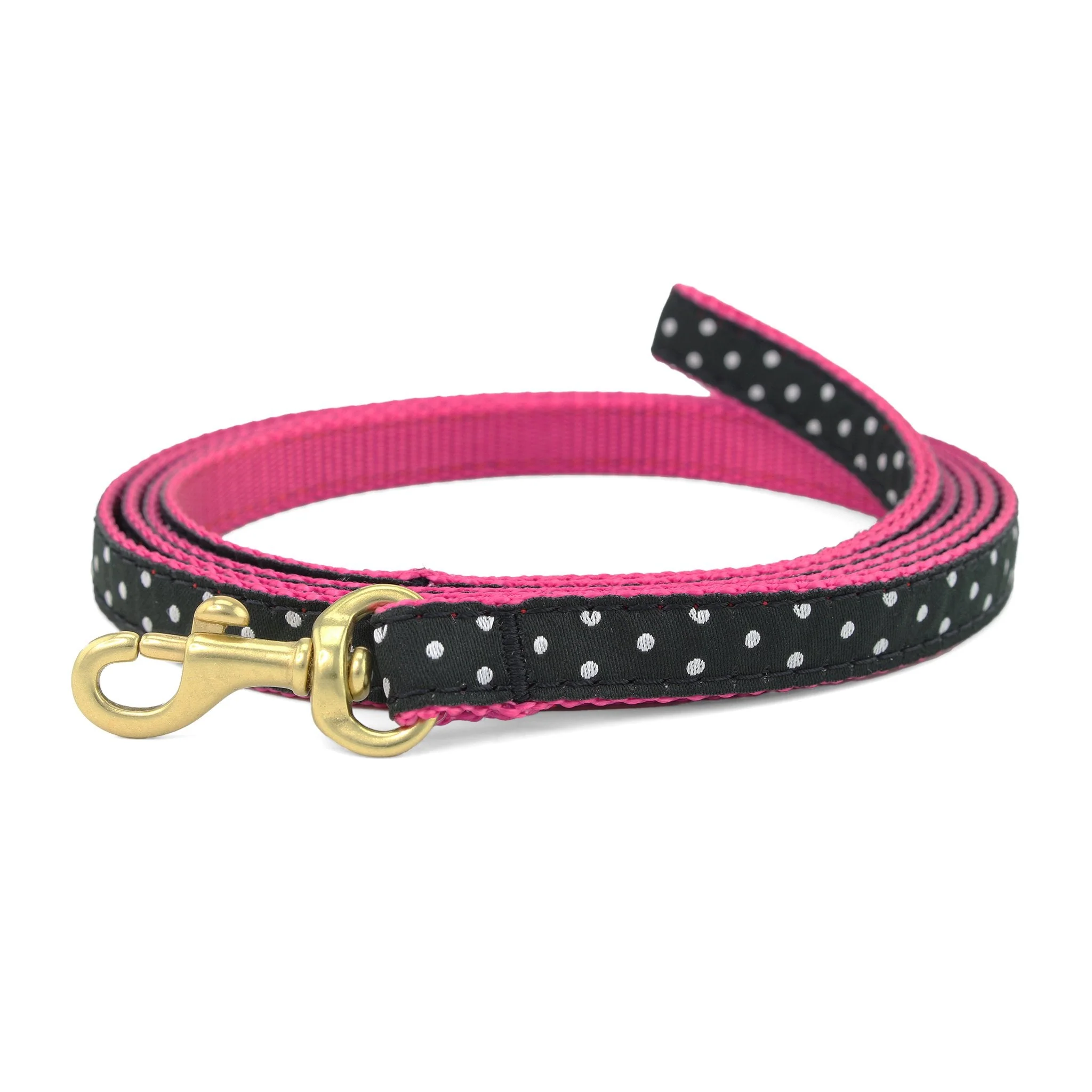 Up Country Black and White Dot Made in USA Dog Leash