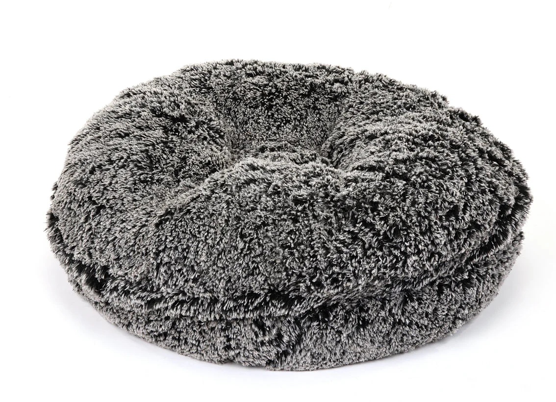 Black Frosted Shag Bagel Bed - Image 2