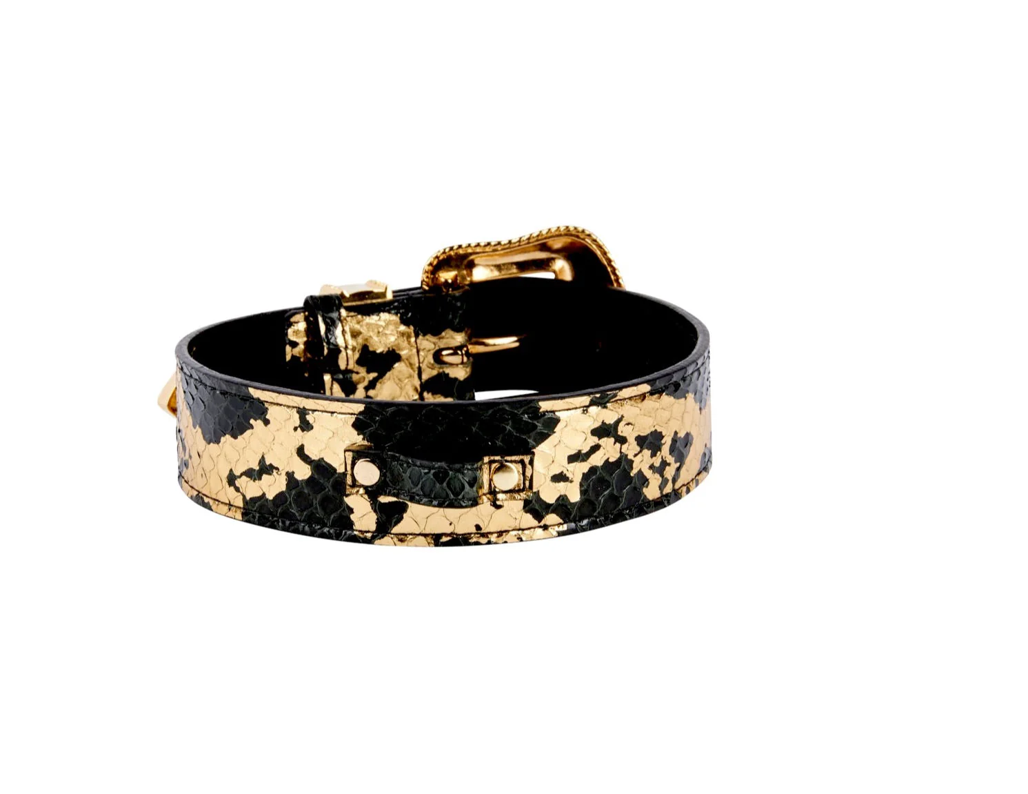 Black/Gold Custom Snake Swarovski Crystal Collar - Image 4