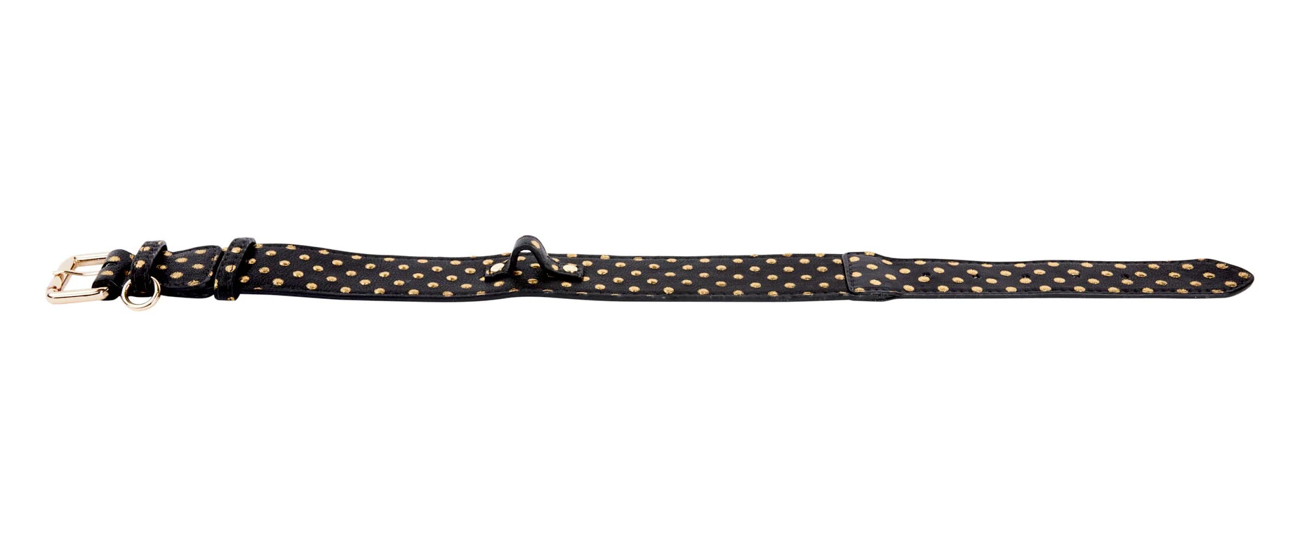 Black & Gold Polka Dot Italian Leather Classic Collar - Image 5