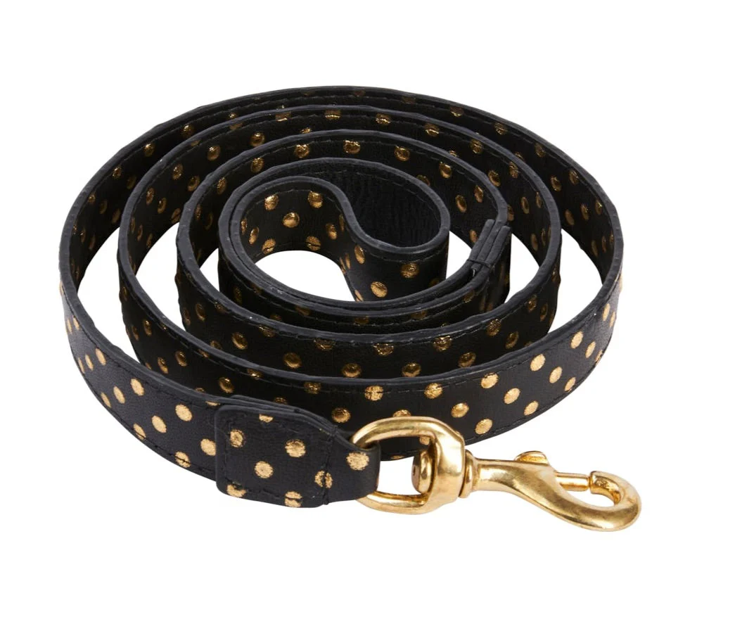 Black & Gold Polka Dot Leash - Image 2