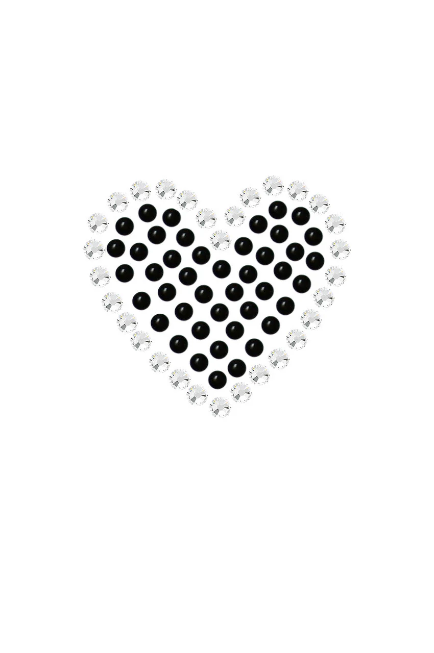 Black Rhinestone Heart Bandanna - Image 17
