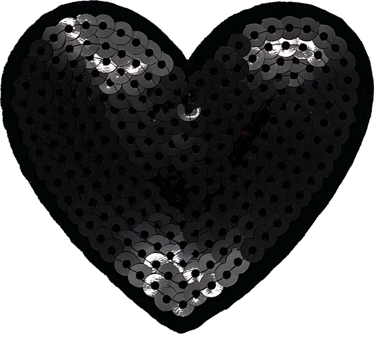 Black Sequin Heart - Patch