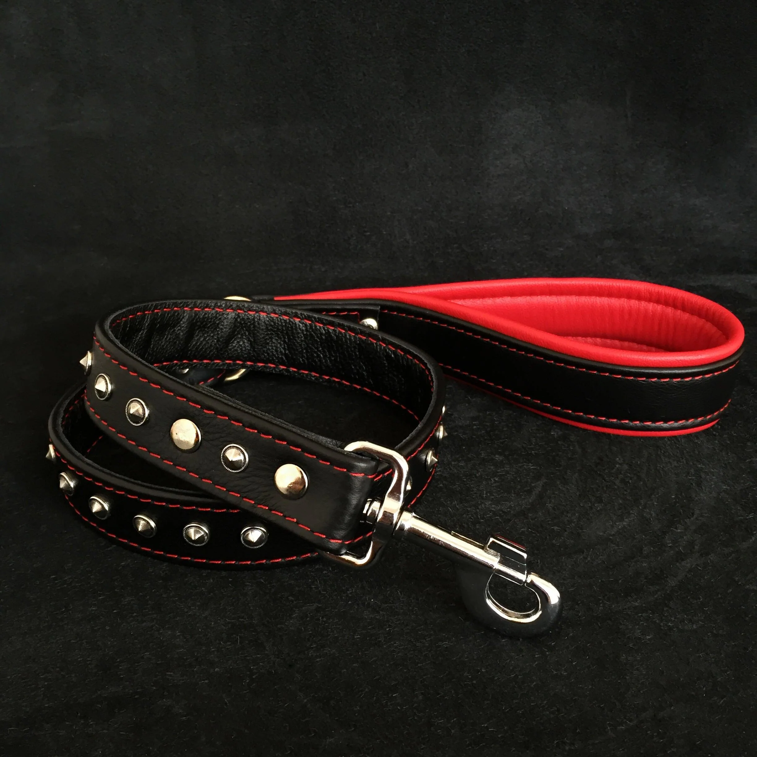 Bestia Dog Gear Genuine Leather Dog Collar - Black