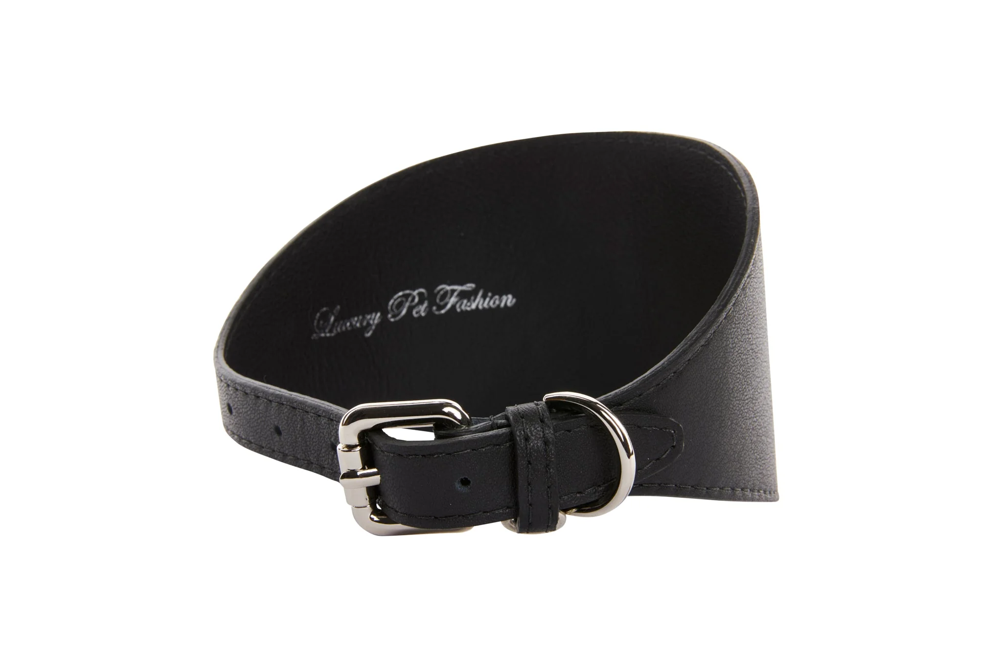 Black Vegan Leather 3” Wide Collar - Image 2