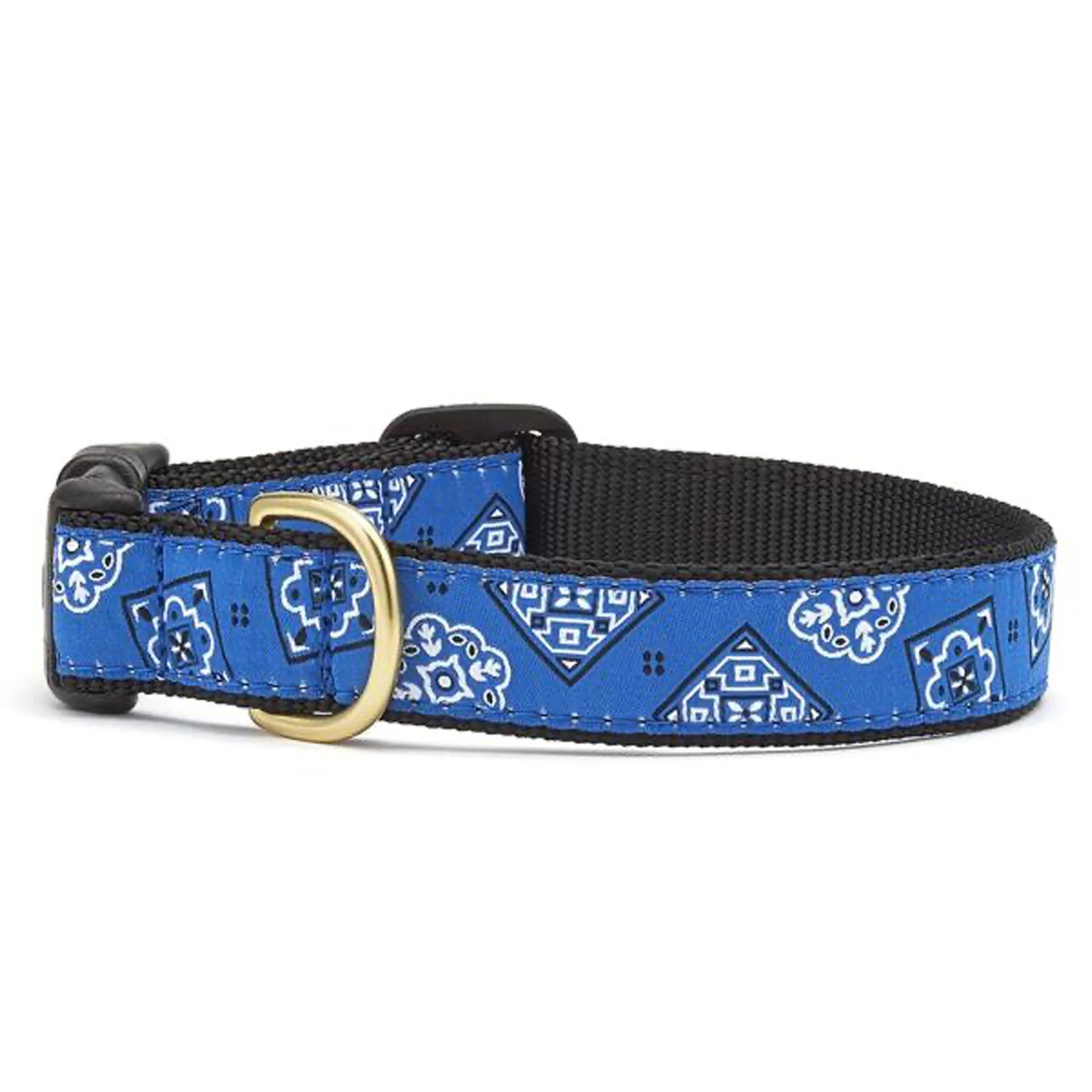Up Country Blue Bandana Cast Brass Dog Collar