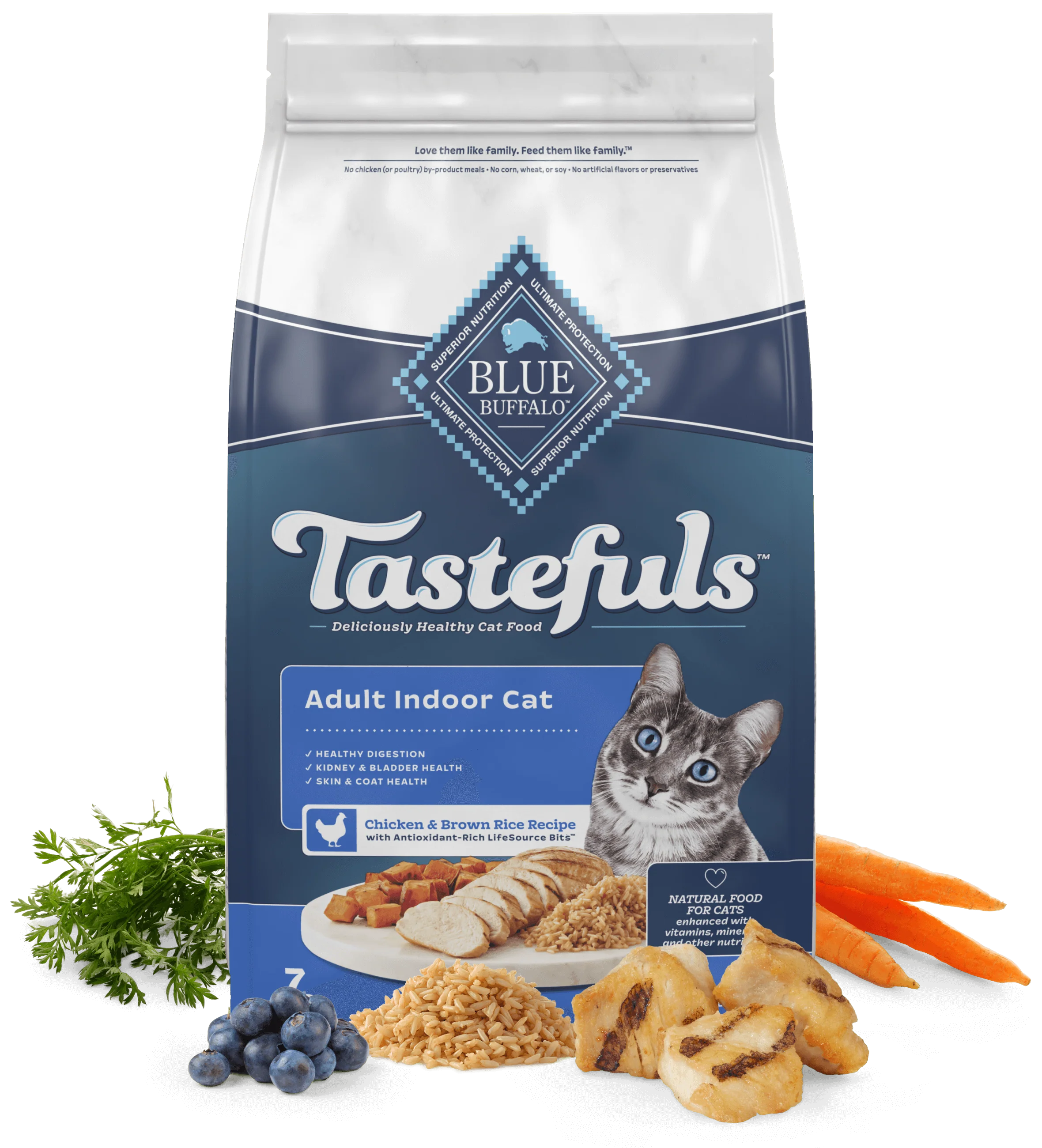 Blue Buffalo Blue Tastefuls Adult Indoor Cat Chicken & Brown Rice Dry Cat Food
