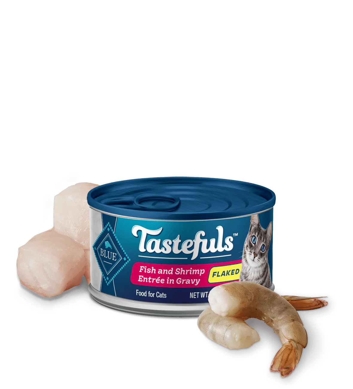 Blue Buffalo Tastefuls Adult Flaked Fish and Shrimp in Gravy Entree Wet Cat Cans (3oz)