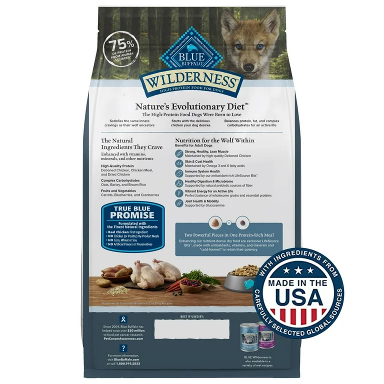 Blue Buffalo Wilderness Puppy Chicken with Wholesome Grains Dry Dog Food - Image 2