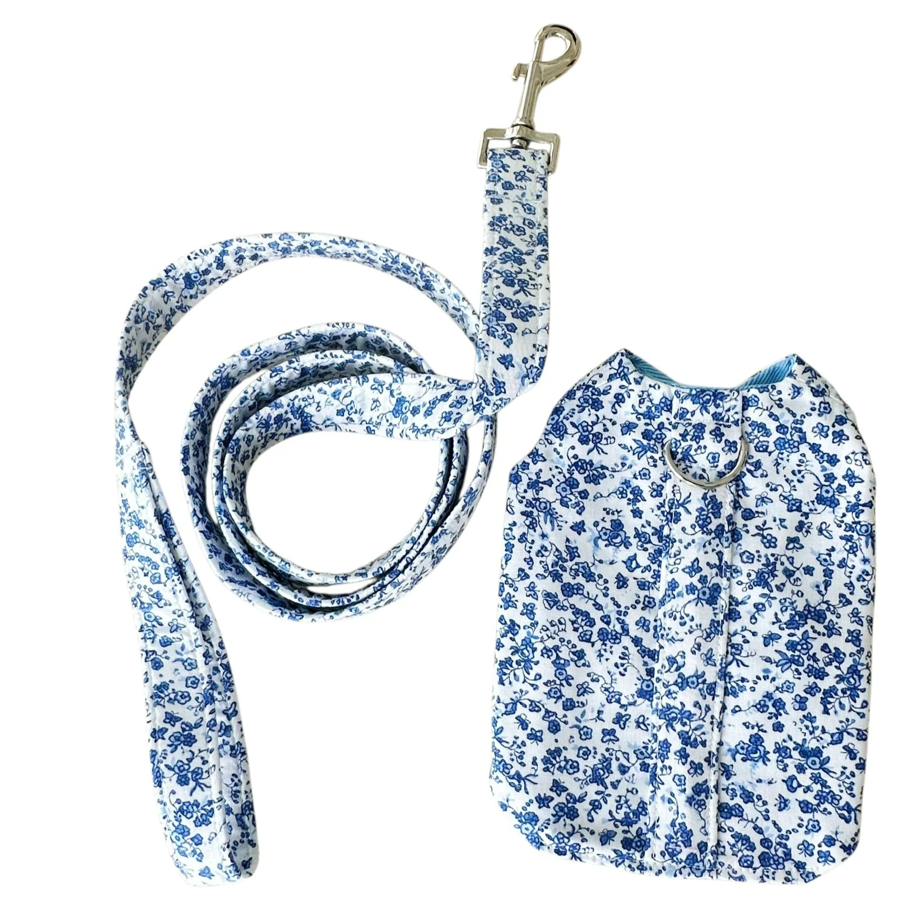Blue Floral Toile Leash - Image 2
