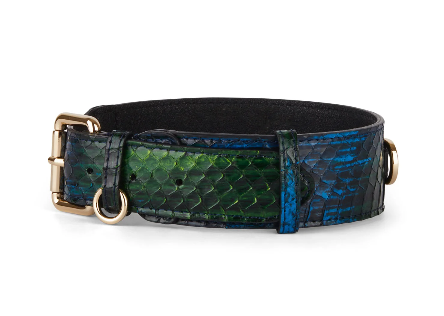 Blue, Green, Black, Yellow Snake Classic Collar - Image 2