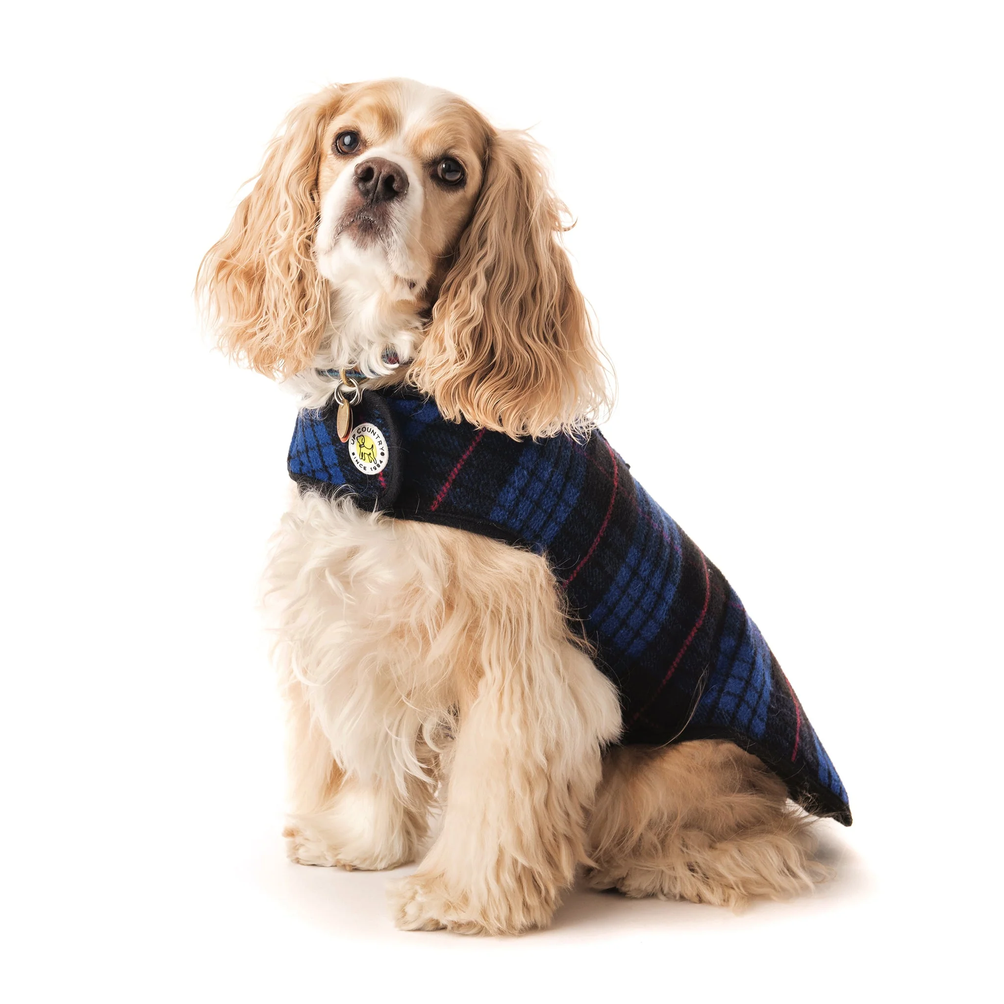Up Country Blue Plaid Fleece Lined Coat Pet Accessory - Image 2