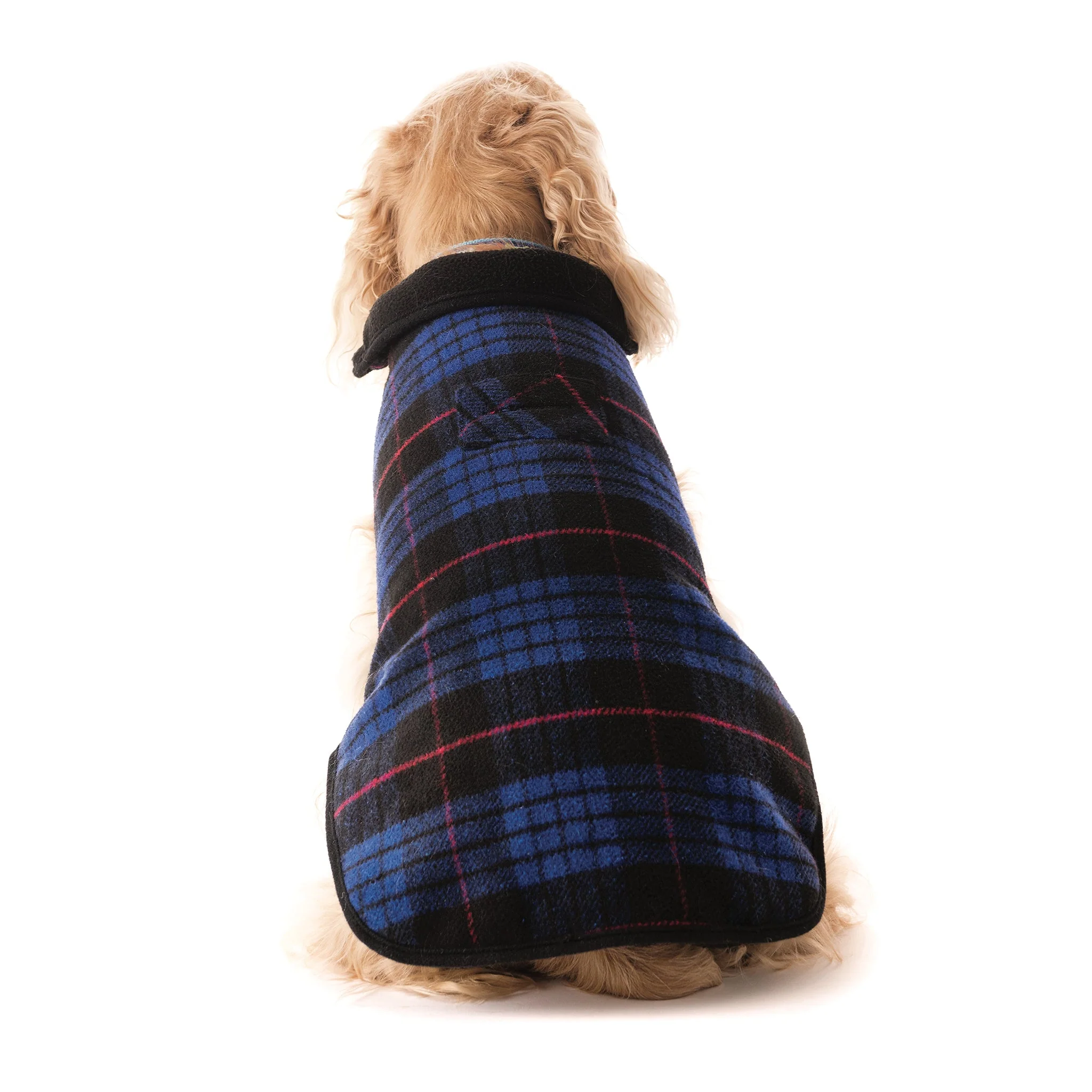 Up Country Blue Plaid Fleece Lined Coat Pet Accessory - Image 4