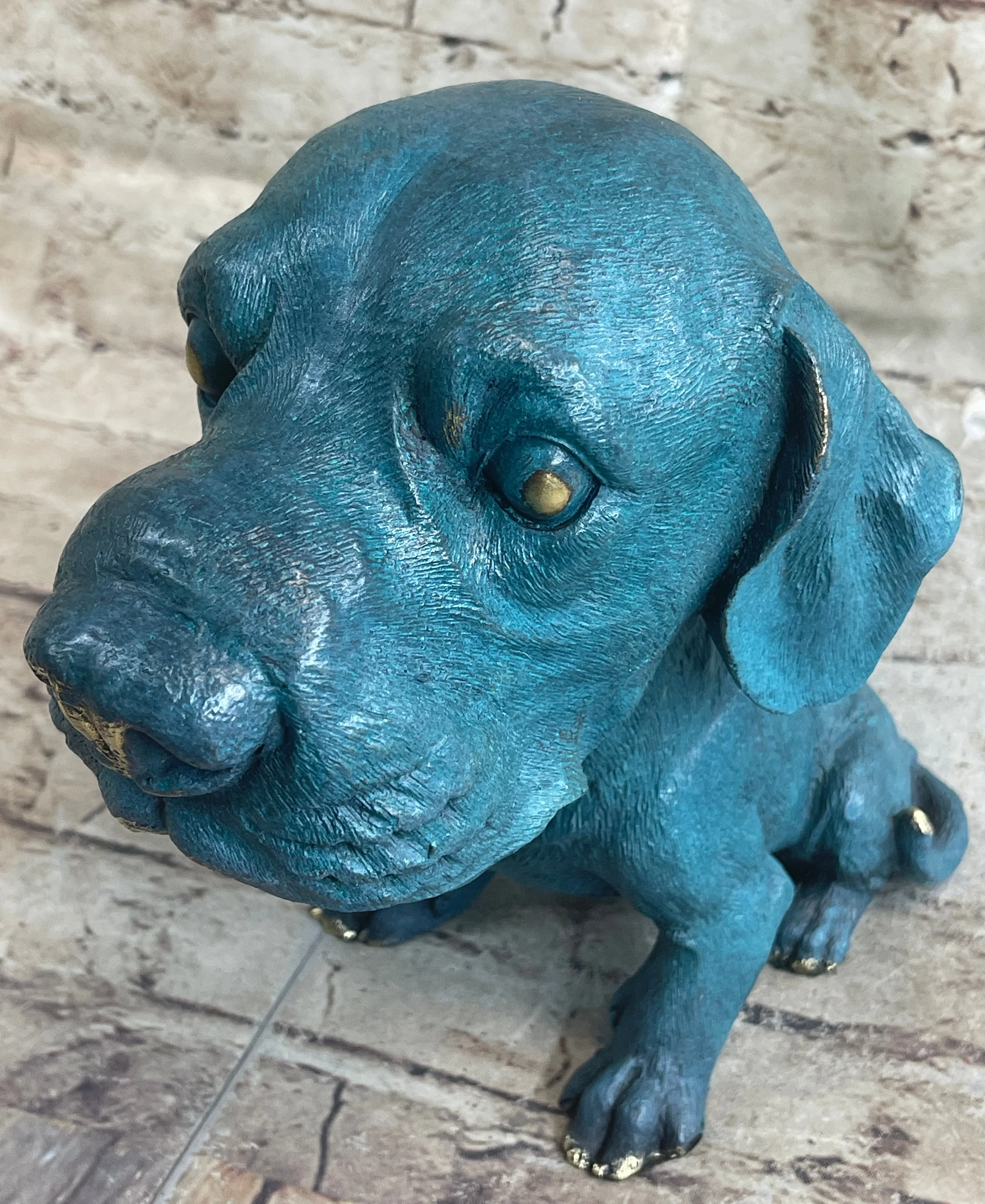 Bobble Head Style Labrador Retriever Puppy Dog Bronze Metal Figure Statue Art - Image 7