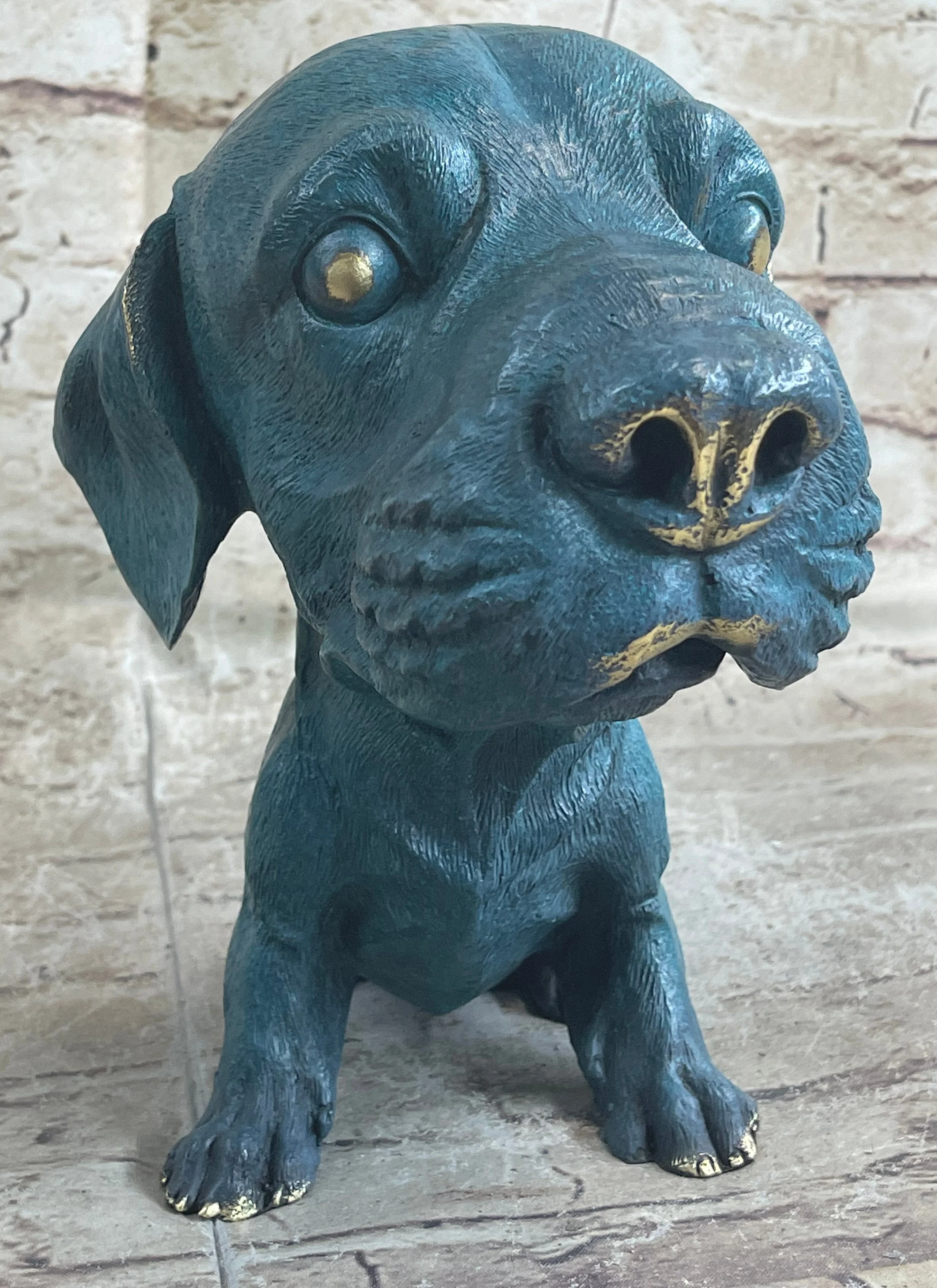 Bobble Head Style Labrador Retriever Puppy Dog Bronze Metal Figure Statue Art - Image 9