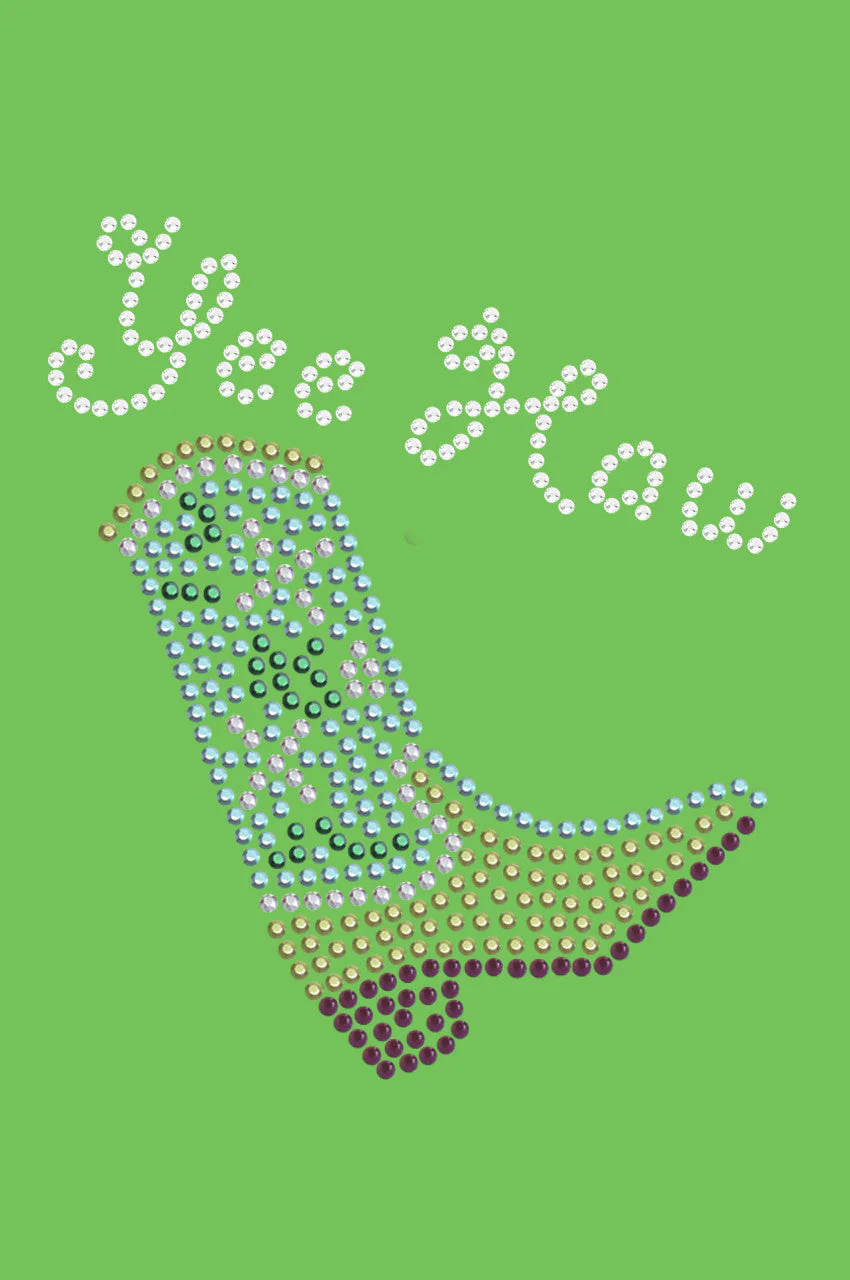Boot (Green & Turquoise with Yee Haw) - bandana - Image 5