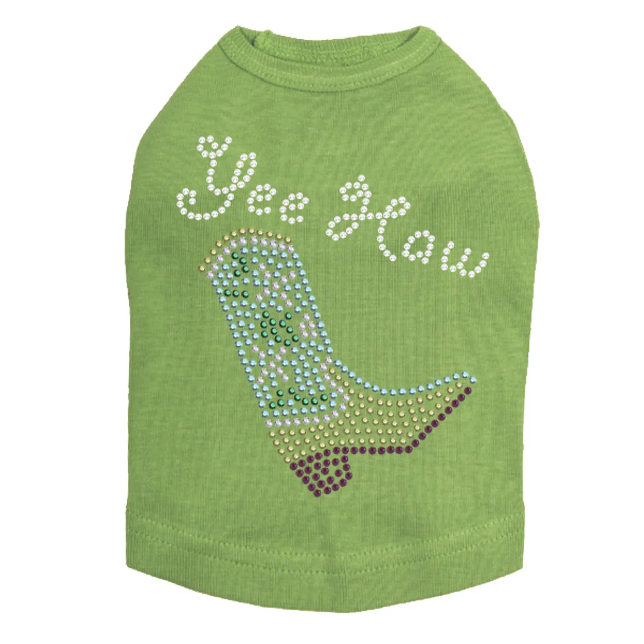 Boot (Green & Turquoise with Yee Haw) - Dog Tank - Image 3