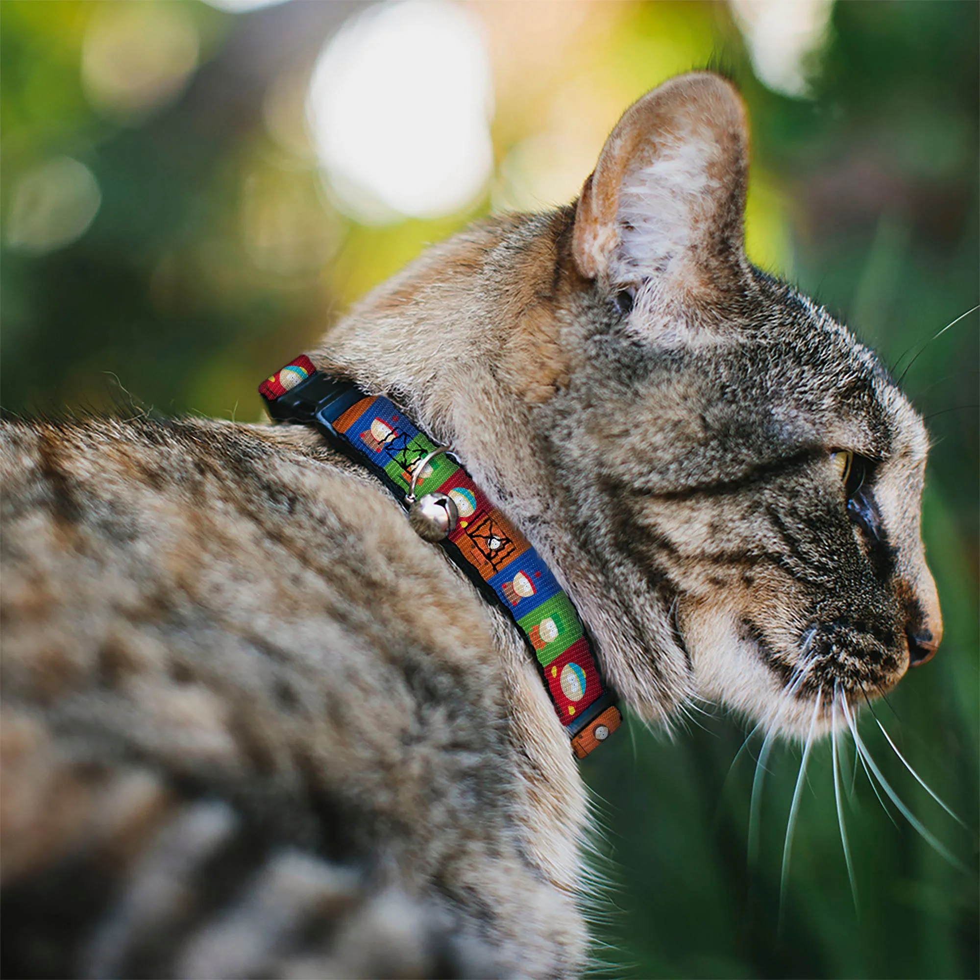 Breakaway Cat Collar with Bell - South Park Boys Pose Blocks Multi Color - Image 2
