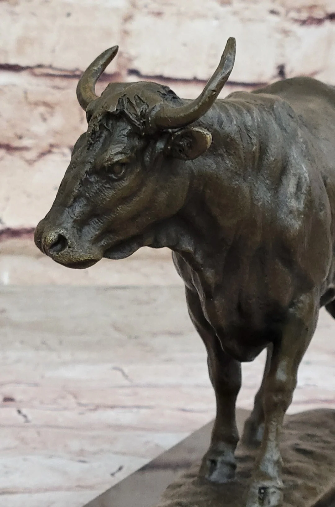 Bronze Bull Cow Cattle Sculpture Statue Figure on Marble Base by Milo - Image 8