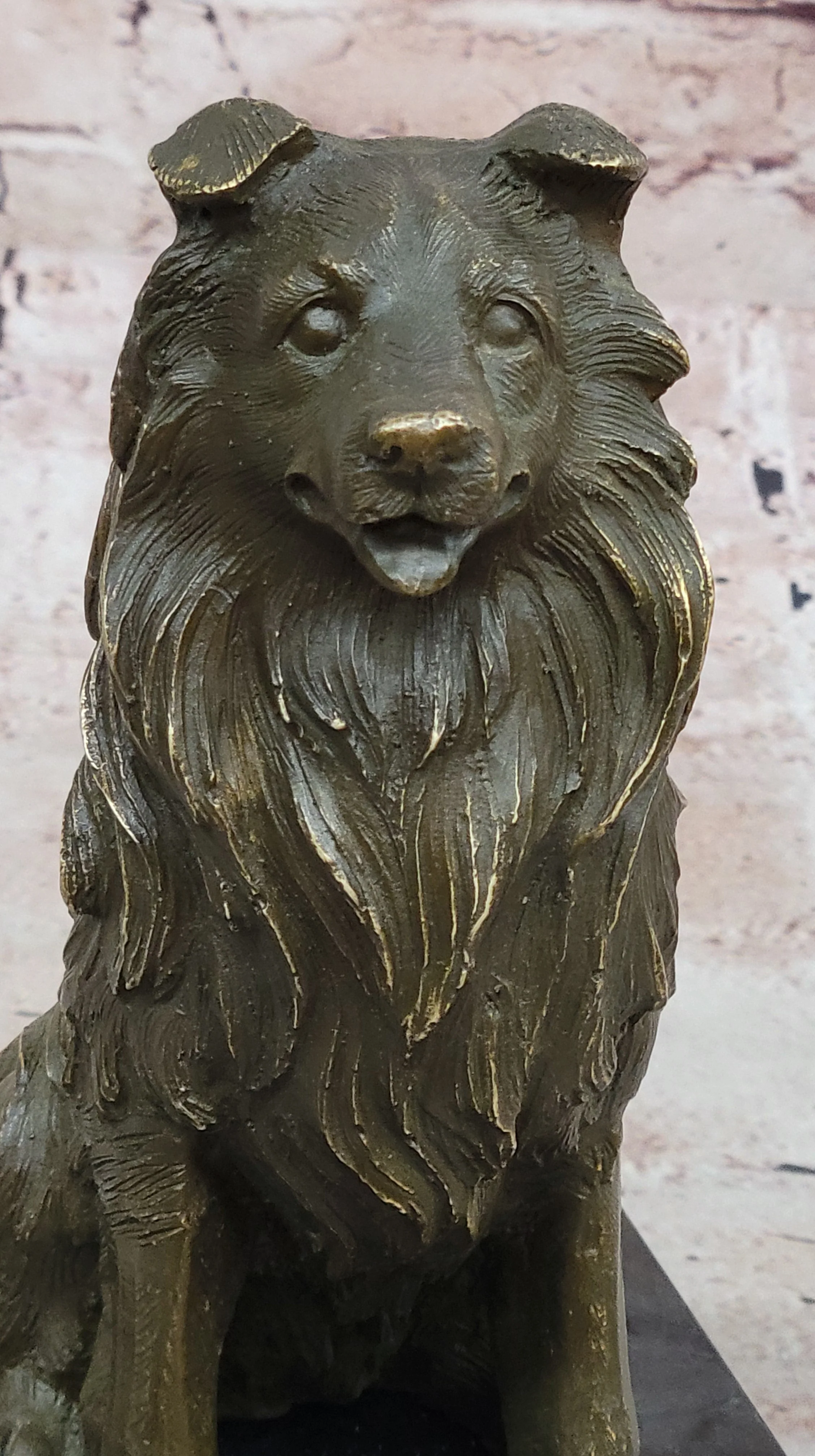 Bronze Collie Dog Statue; Loyal Companion Figurine - Image 9