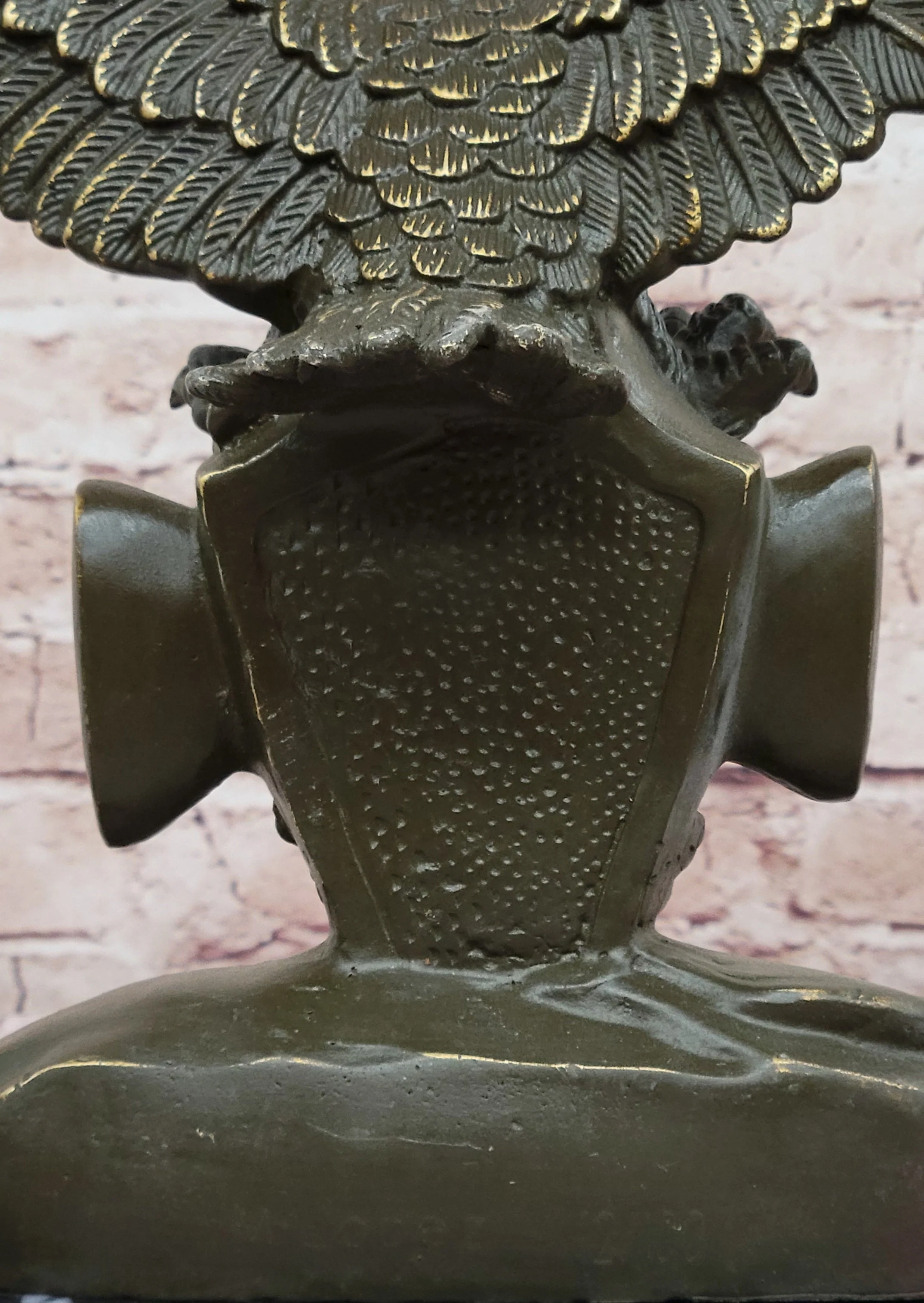 Bronze Eagle and Handshake Statue; Patriotic American Unity Sculpture - Image 9