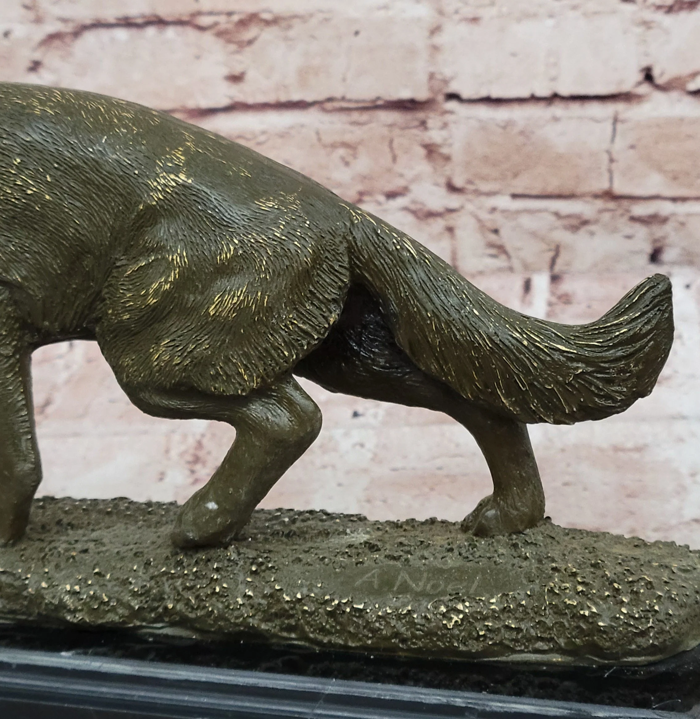 Bronze German Shepherd Statue; Guard Dog Sculpture Decor - Image 9
