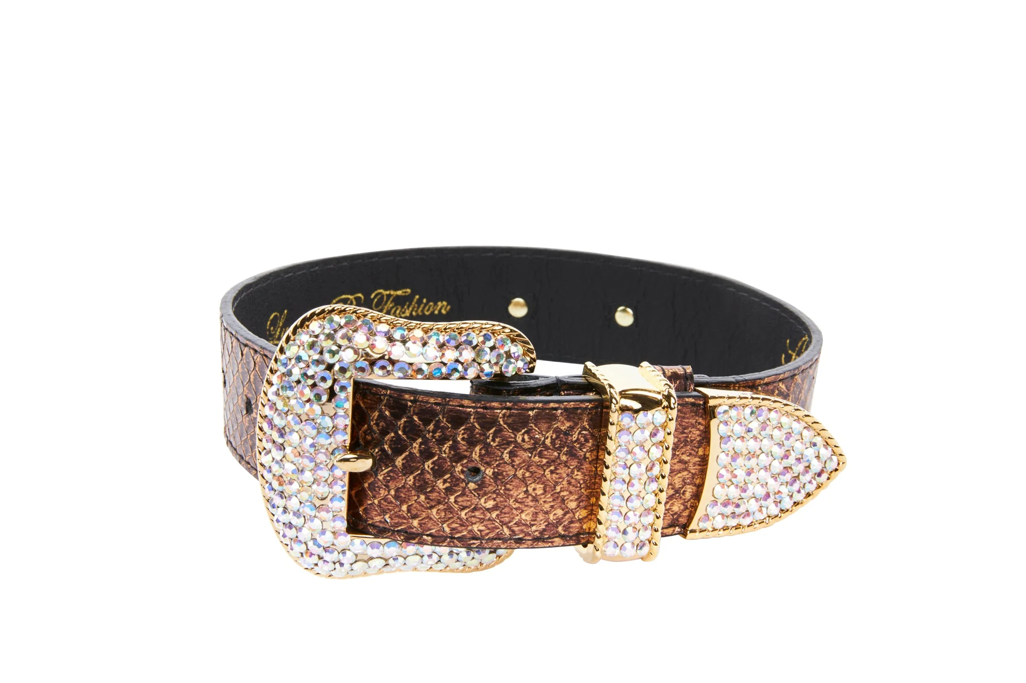 Bronze Gold Snake/Swarovski Crystal Collar - Image 2