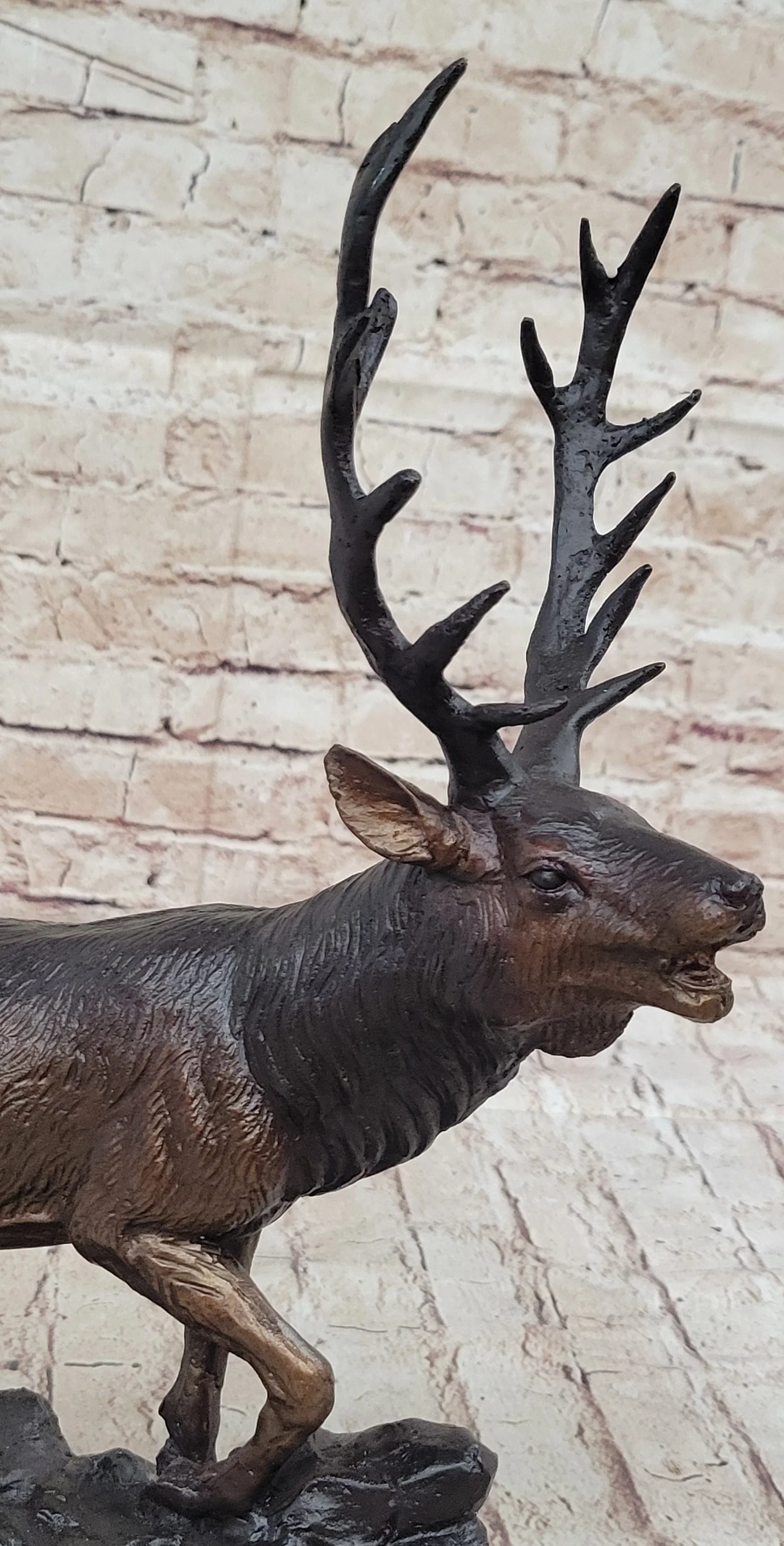 Bronze Marble Statue Elk Deer Caribou Buck Stag Lodge Sculpture Figure - Image 7