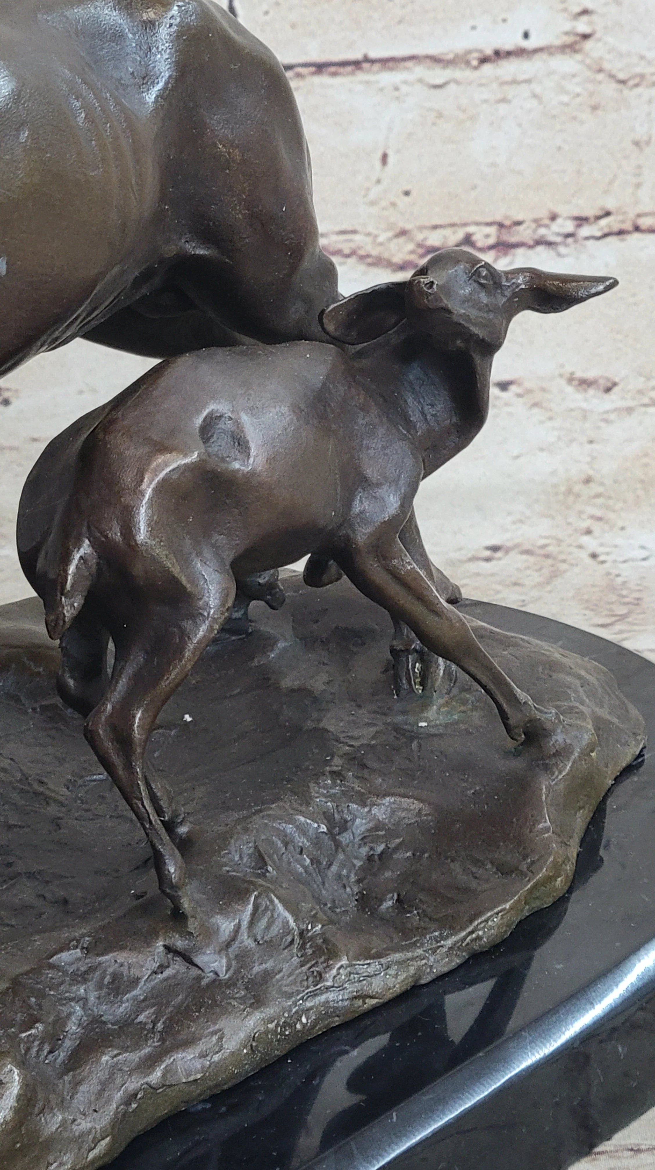Bronze Marble Statue Elk Deer Caribou Buck Stag Lodge Sculpture Statue - Image 9