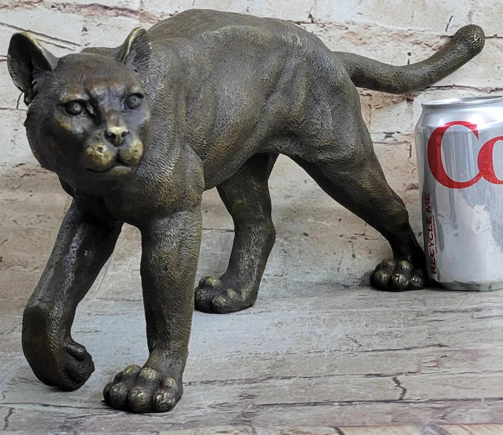 Bronze Metal Cat Kitten Housecat Sculpture Statue Figurine Feline Art Signed Original - Image 2