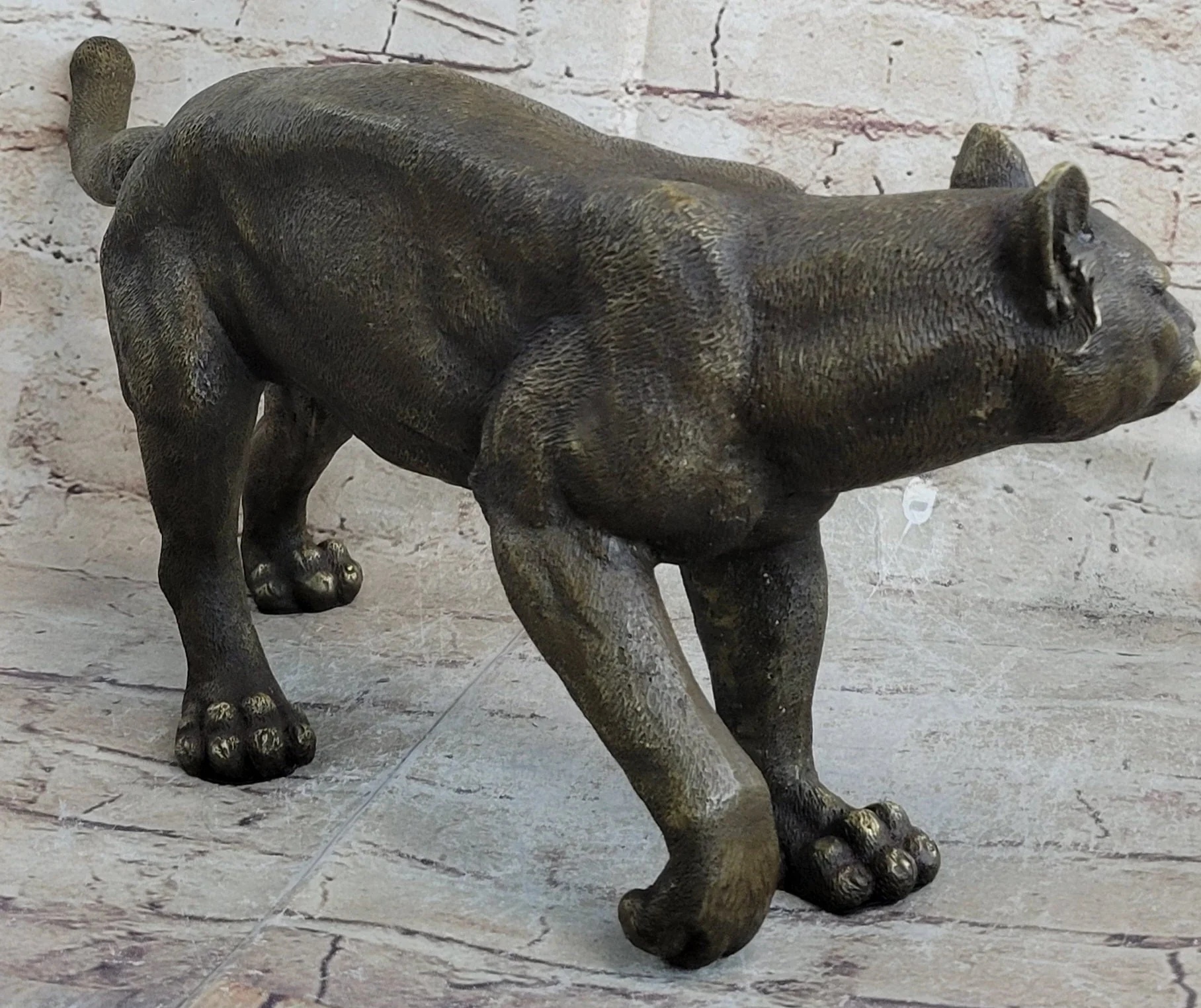 Bronze Metal Cat Kitten Housecat Sculpture Statue Figurine Feline Art Signed Original - Image 4