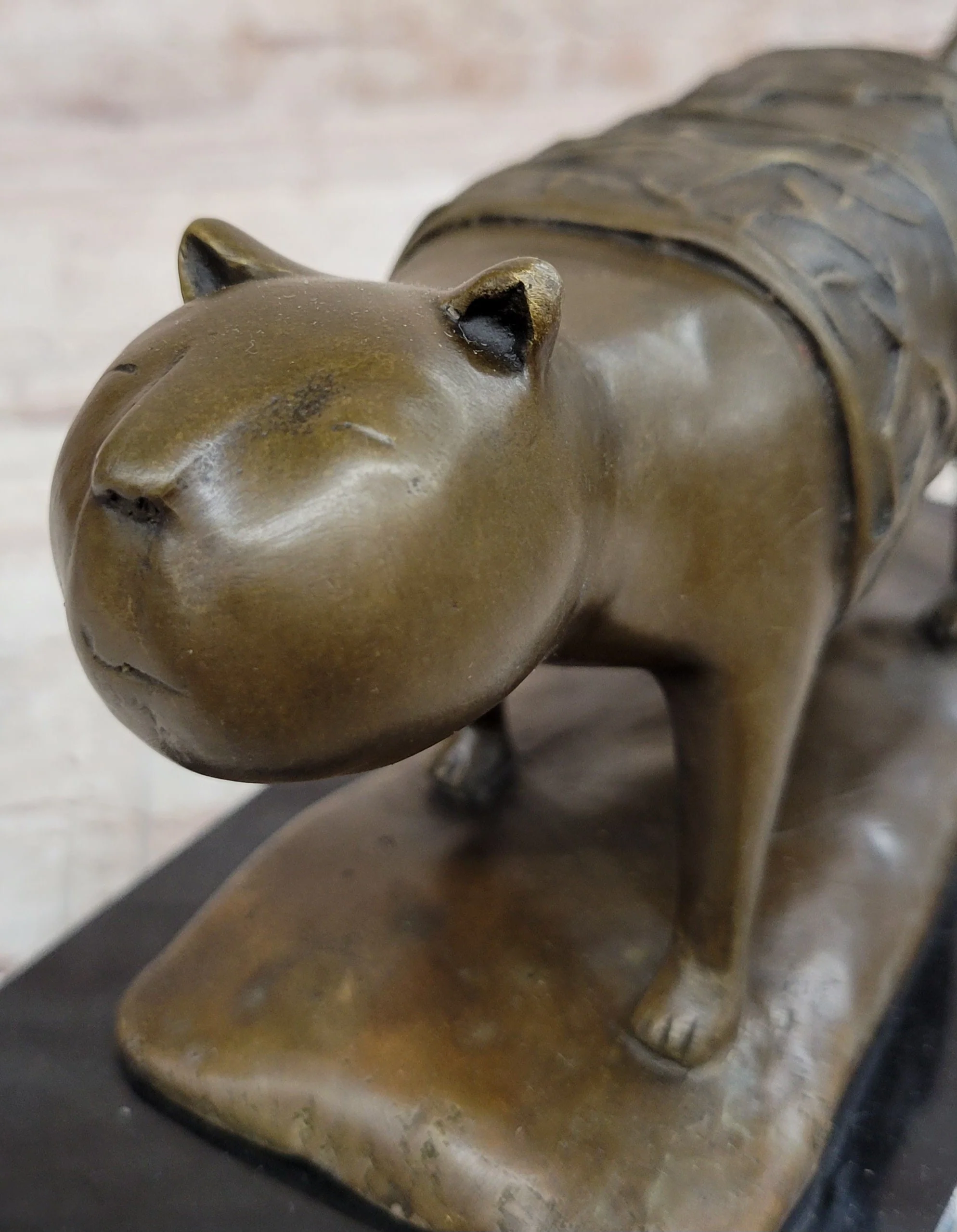 Bronze Metal Cat Sculpture Statue Figure on Marble Base after Fernando Botero - Image 7