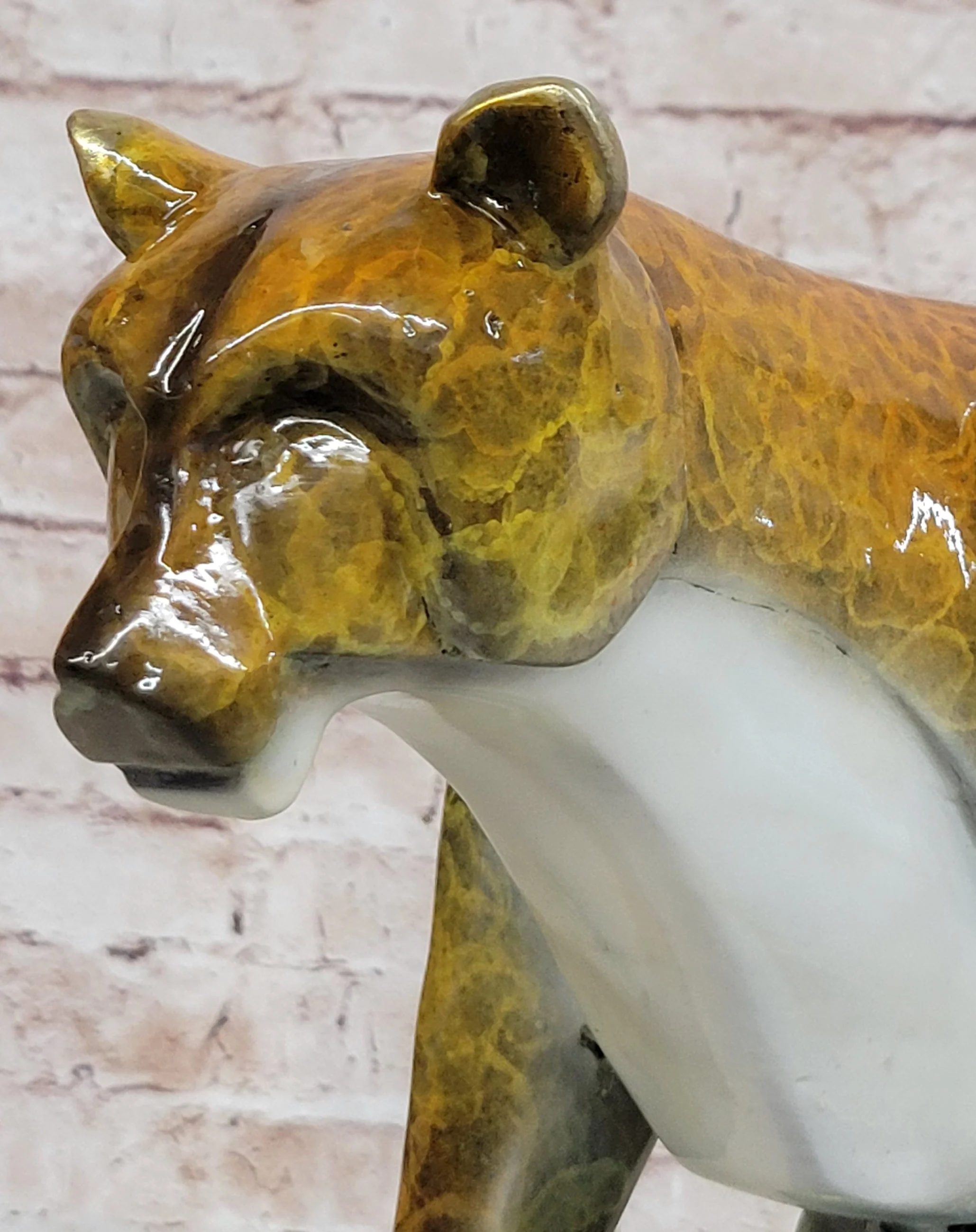 Bronze Metal Cougar Mountain Lion w/ Glazed Patina Finish Statue Sculpture Limited Edition 14" x 10" - Image 7