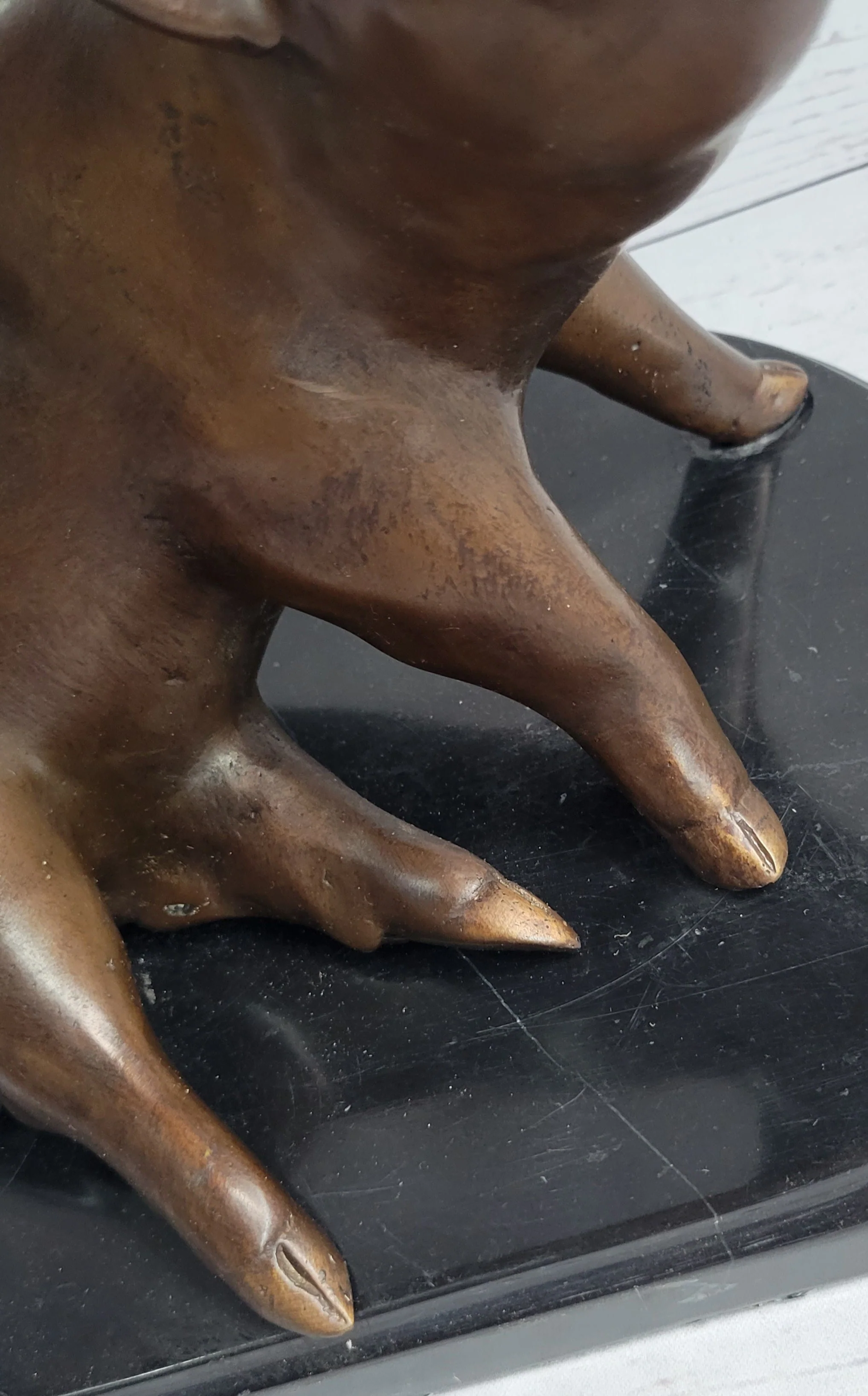Bronze Metal Cute Pig Statue Sculpture Figure Figurine after PJ Mene 8.5" x 10" - Image 8