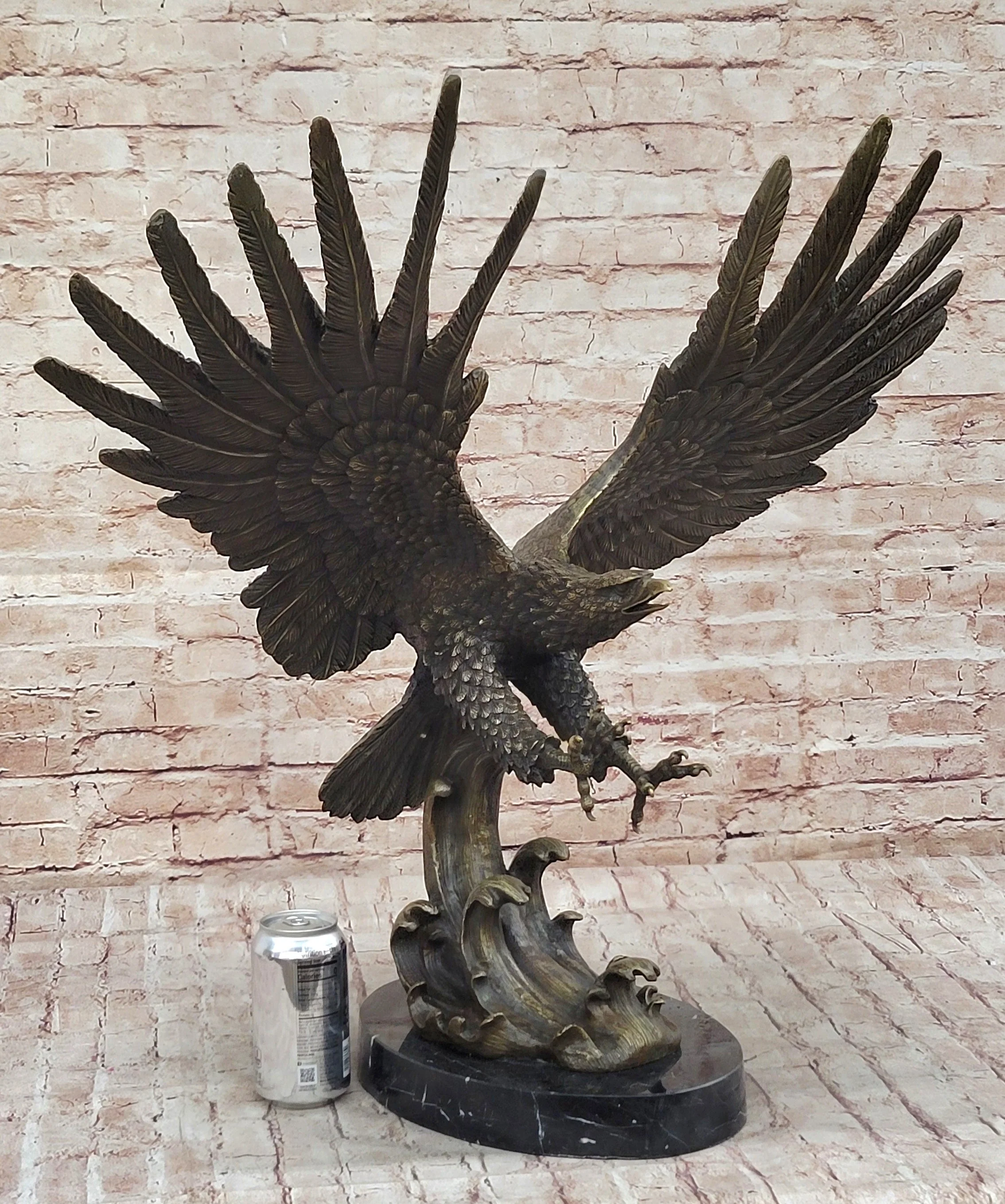 Bronze Metal Eagle Statue Sculpture Garden Yard Original Casting 26"" x 31" - Image 2