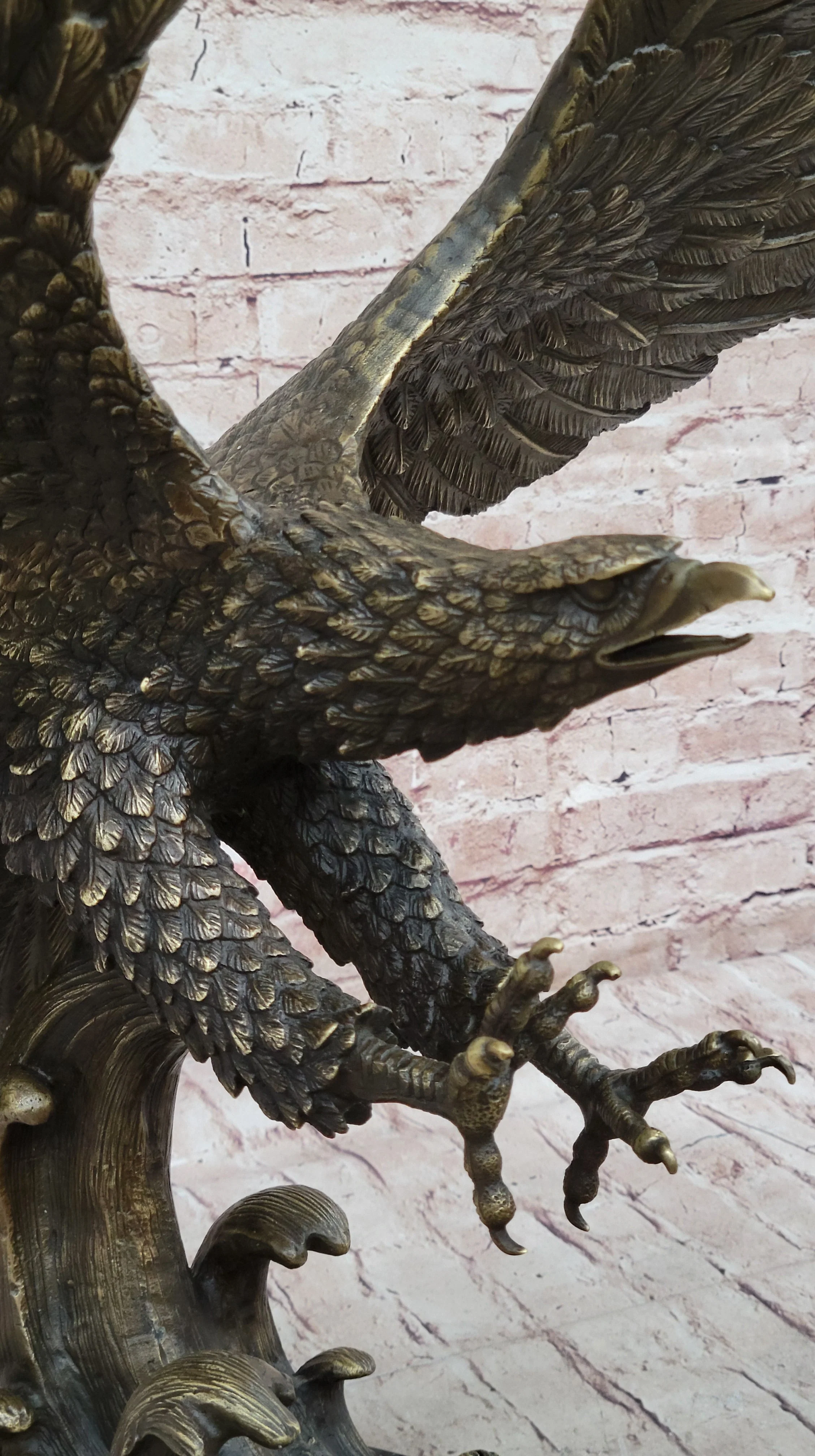 Bronze Metal Eagle Statue Sculpture Garden Yard Original Casting 26"" x 31" - Image 6
