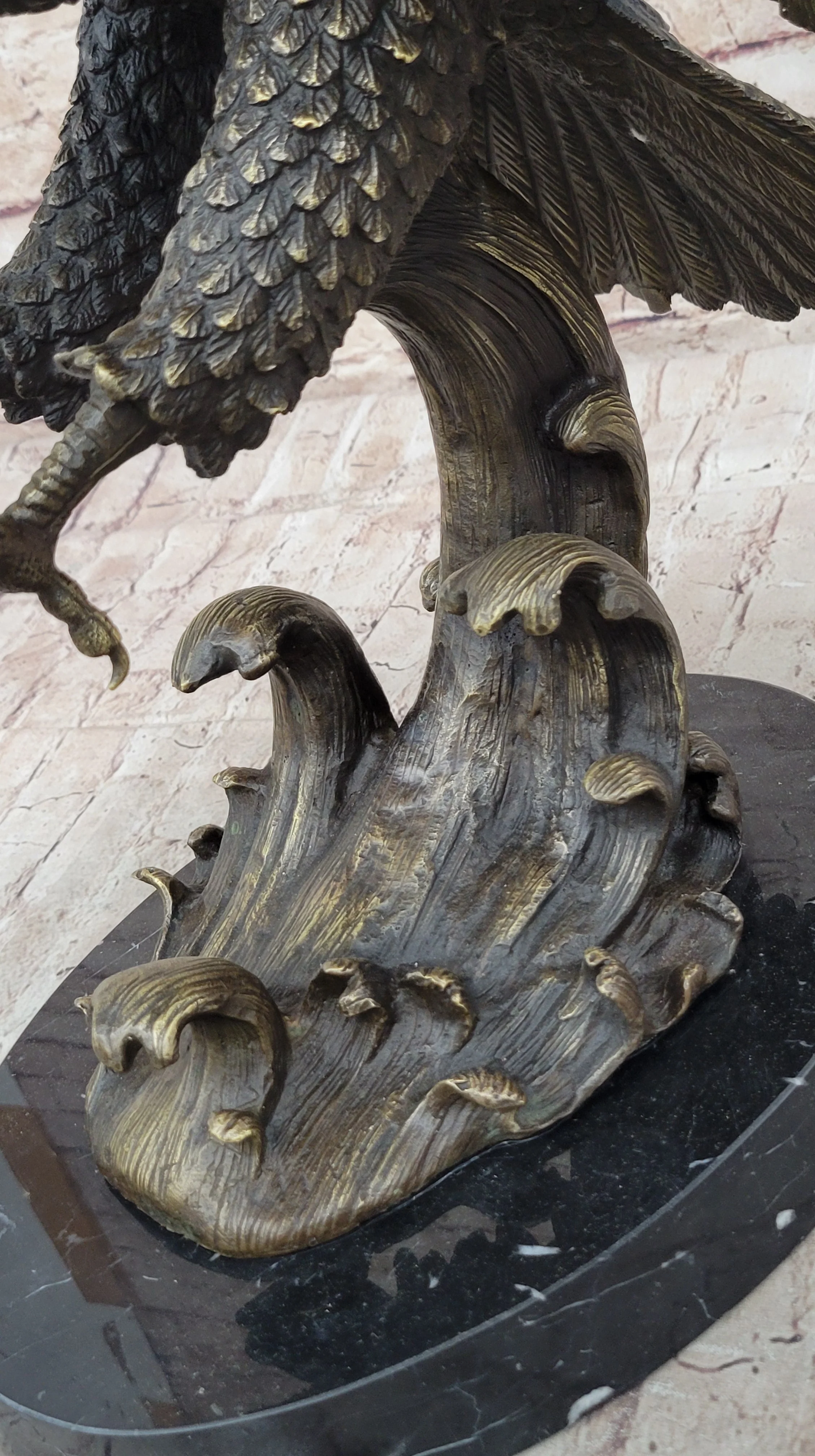 Bronze Metal Eagle Statue Sculpture Garden Yard Original Casting 26"" x 31" - Image 8