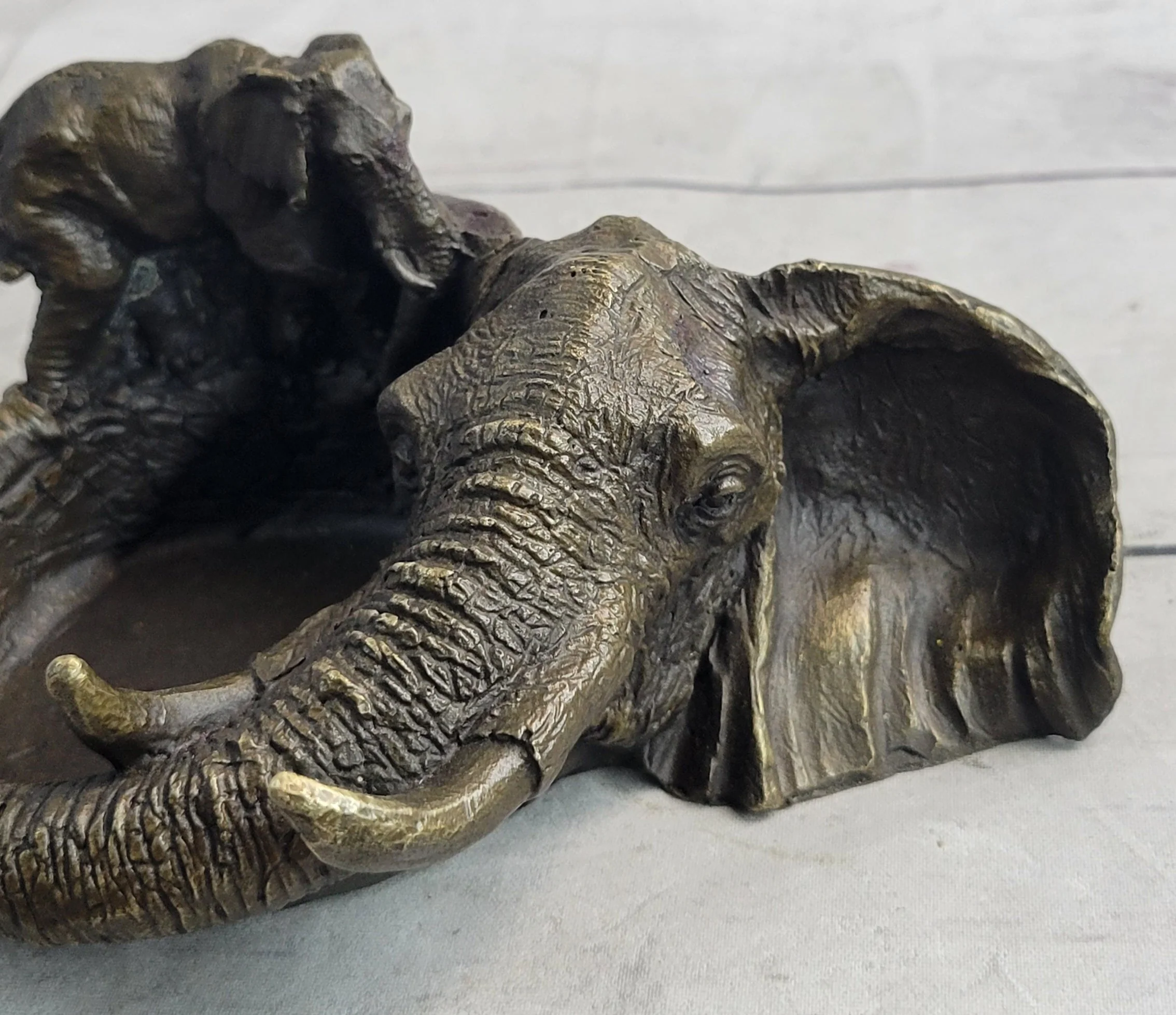 Bronze Metal Elephant Ashtray Dish Original Handmade Art by Milo - Image 7