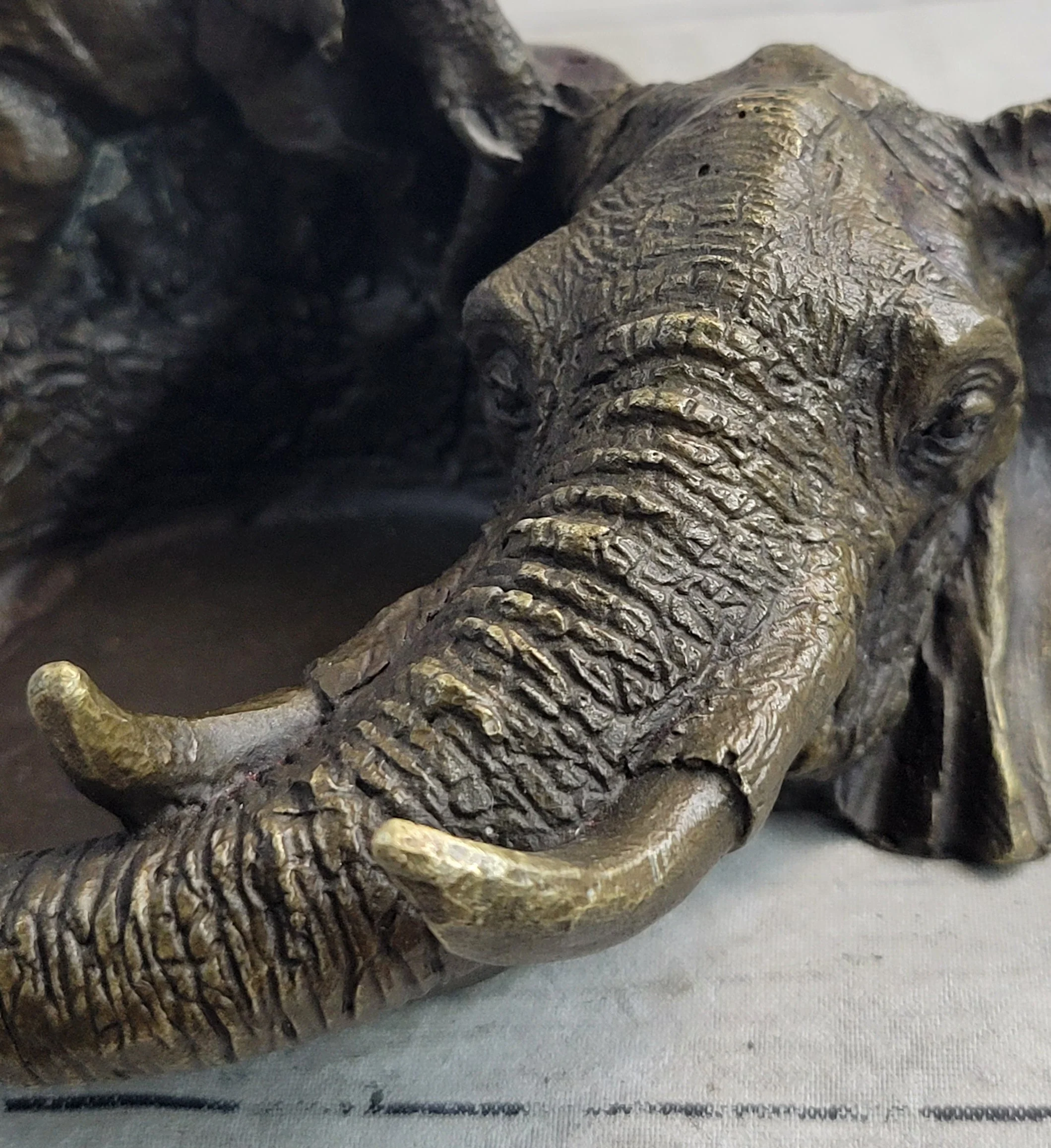 Bronze Metal Elephant Ashtray Dish Original Handmade Art by Milo - Image 9