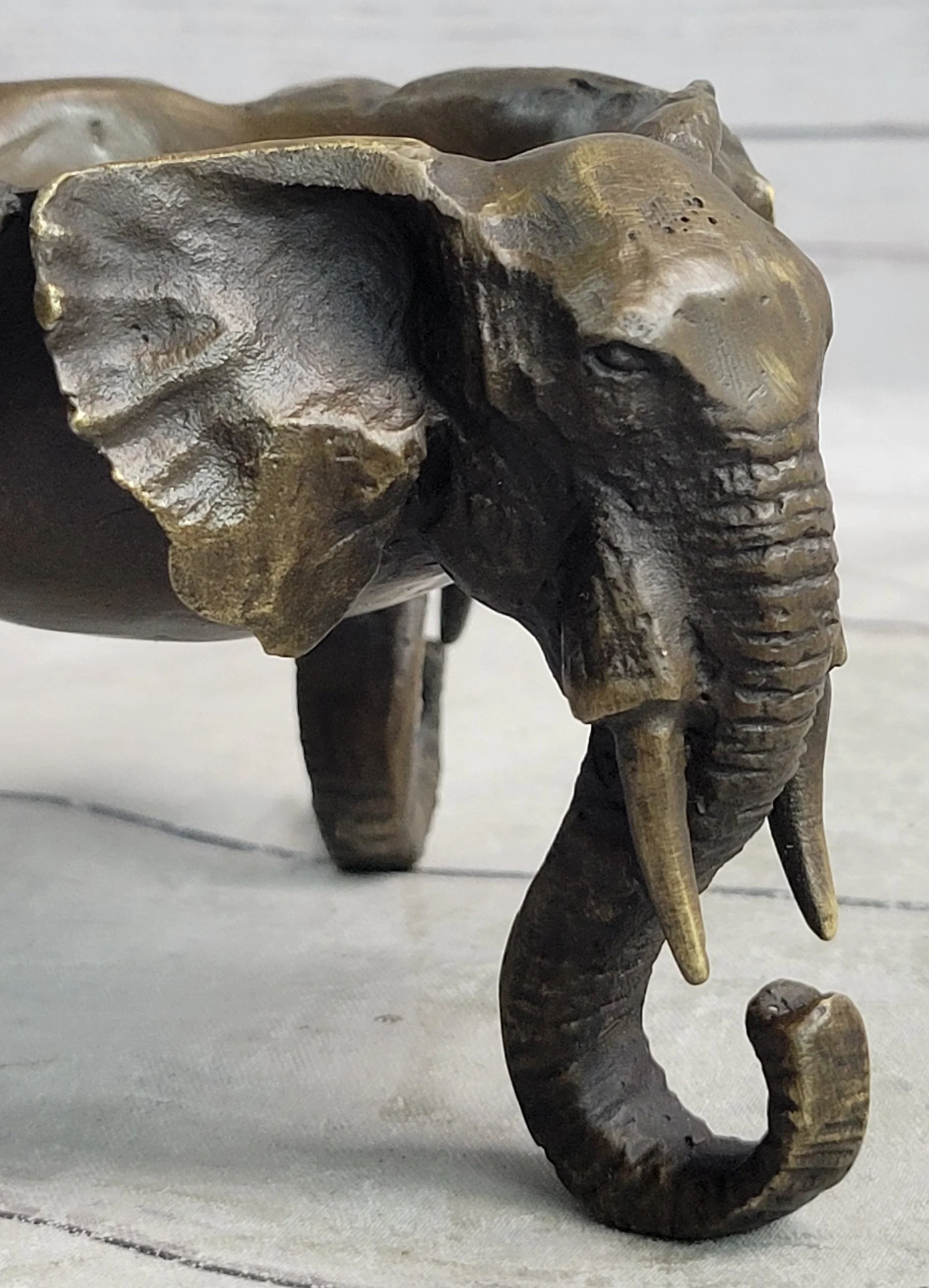 Bronze Metal Elephant Candy Dish Ashtray Original Art Sculpture Decor - Image 7