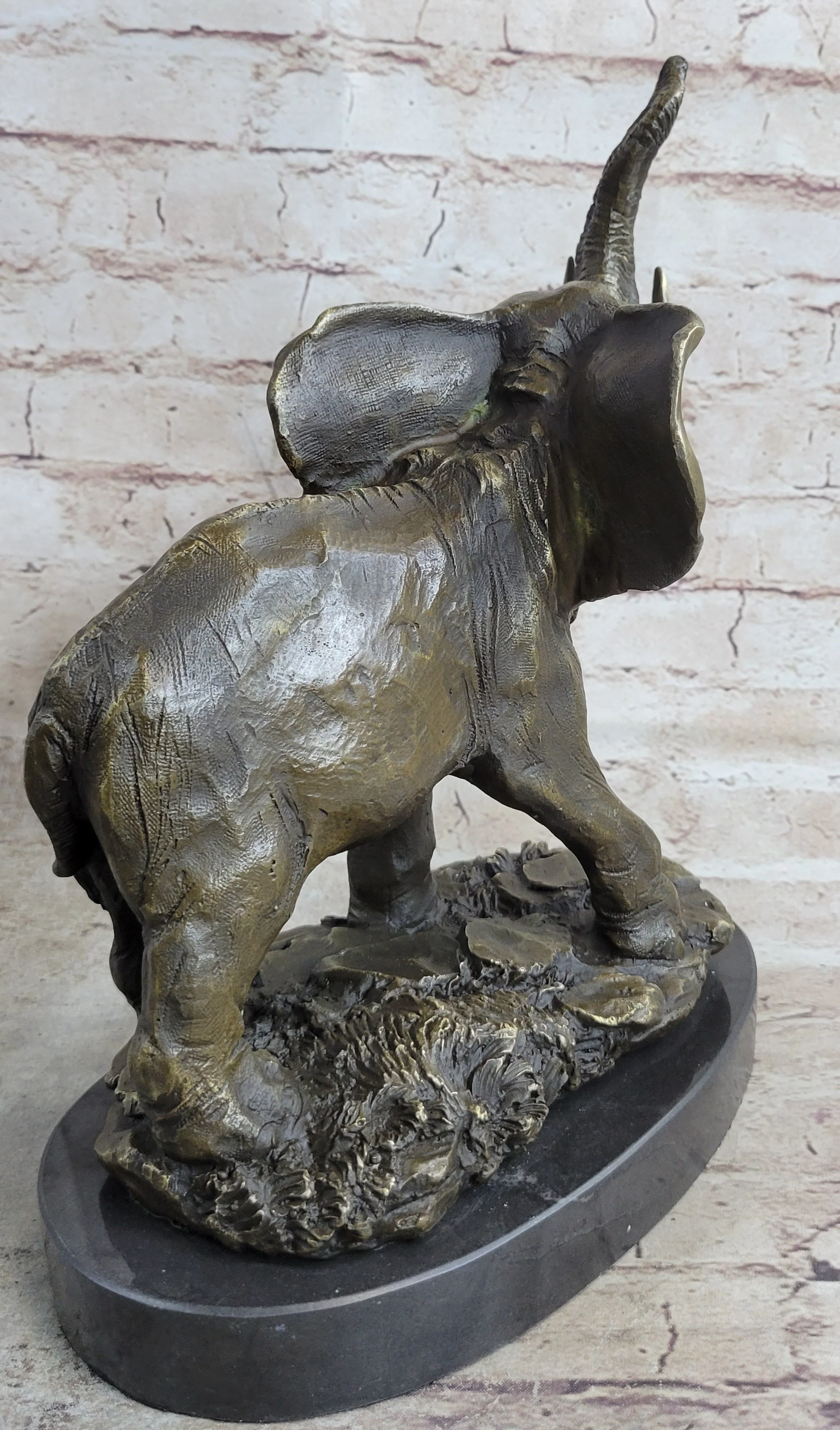 Bronze Metal Elephant Statue Sculpture Figure Figurine 12" x 14" - Image 4