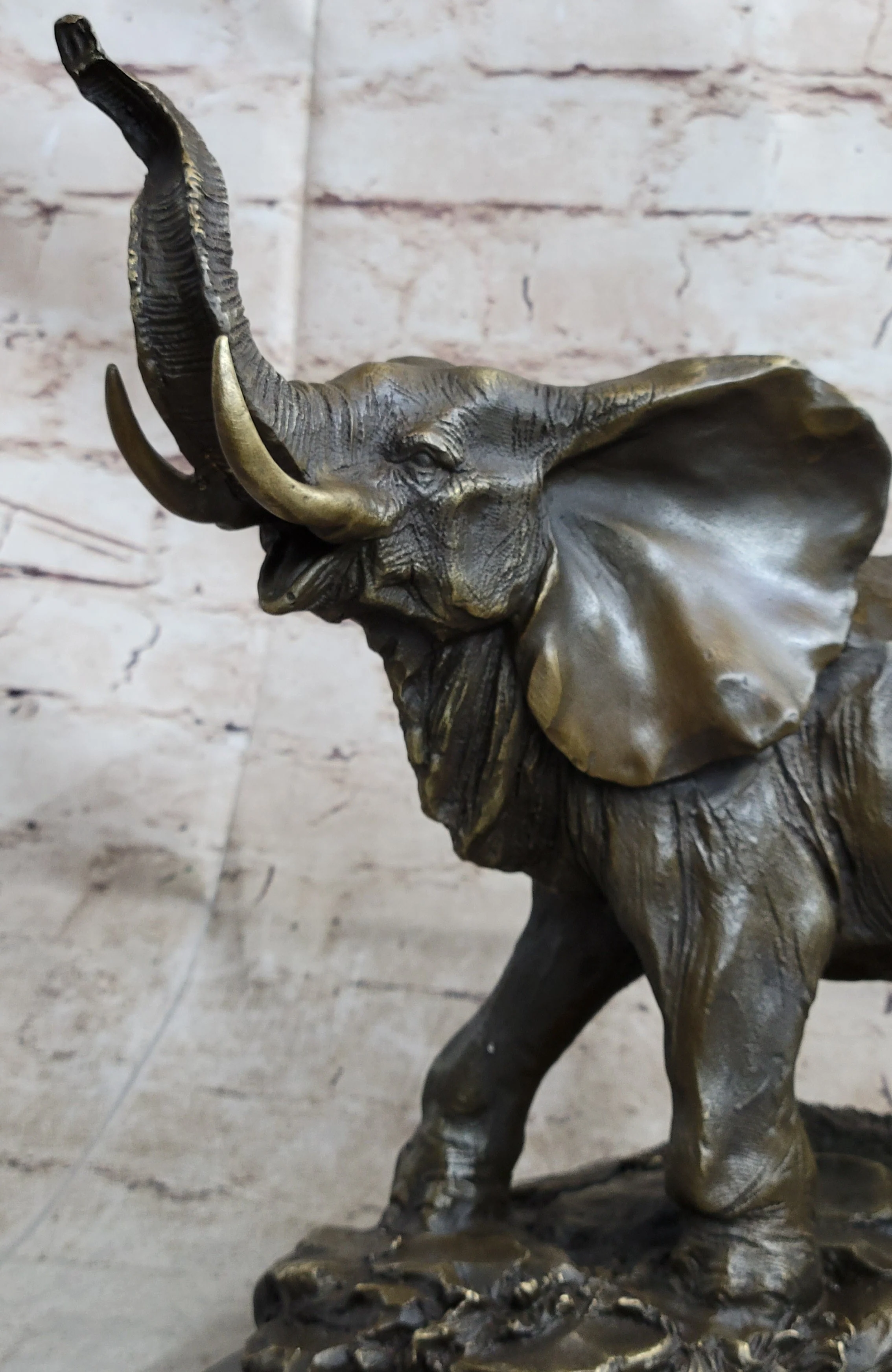 Bronze Metal Elephant Statue Sculpture Figure Figurine 12" x 14" - Image 6