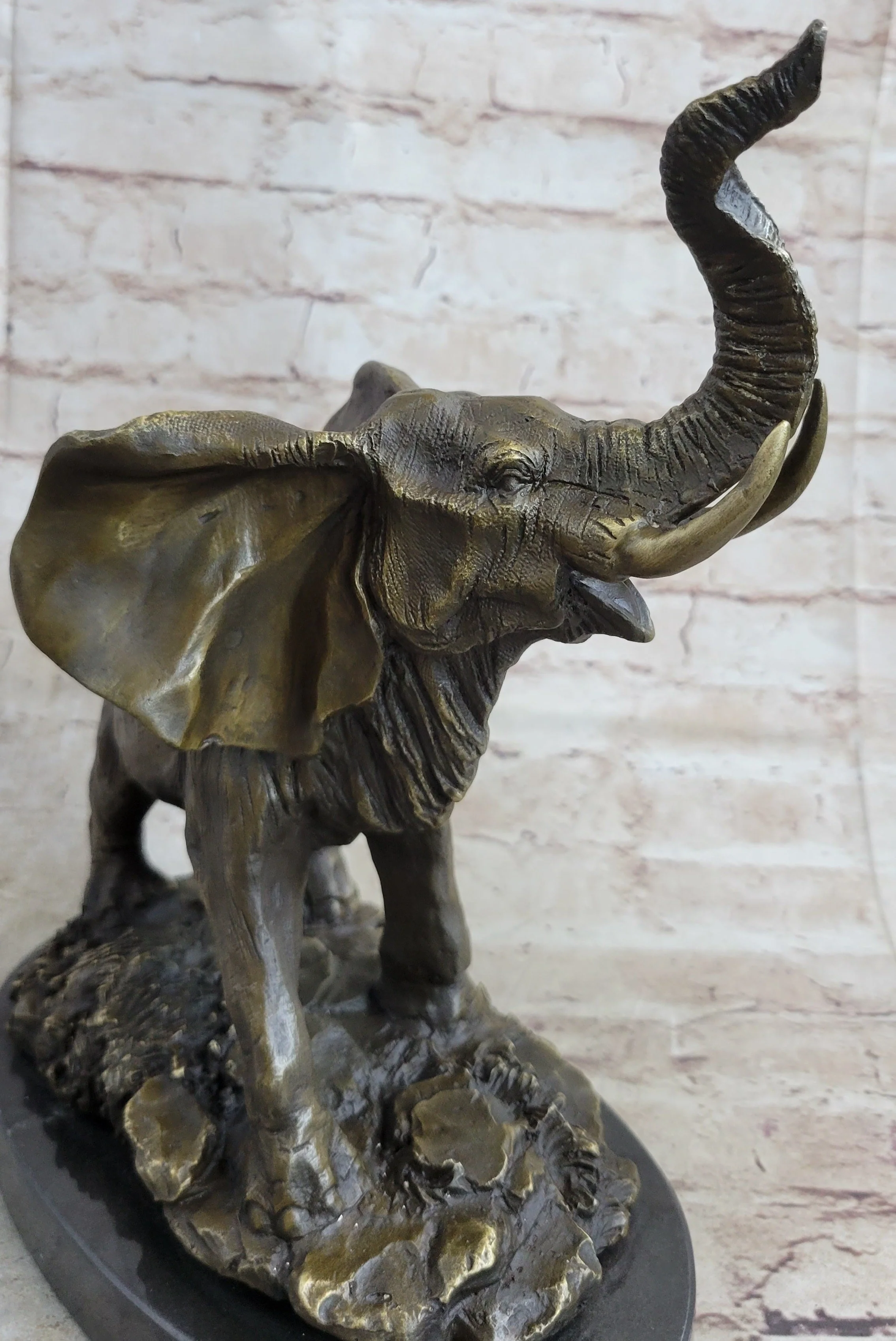 Bronze Metal Elephant Statue Sculpture Figure Figurine 12" x 14" - Image 7