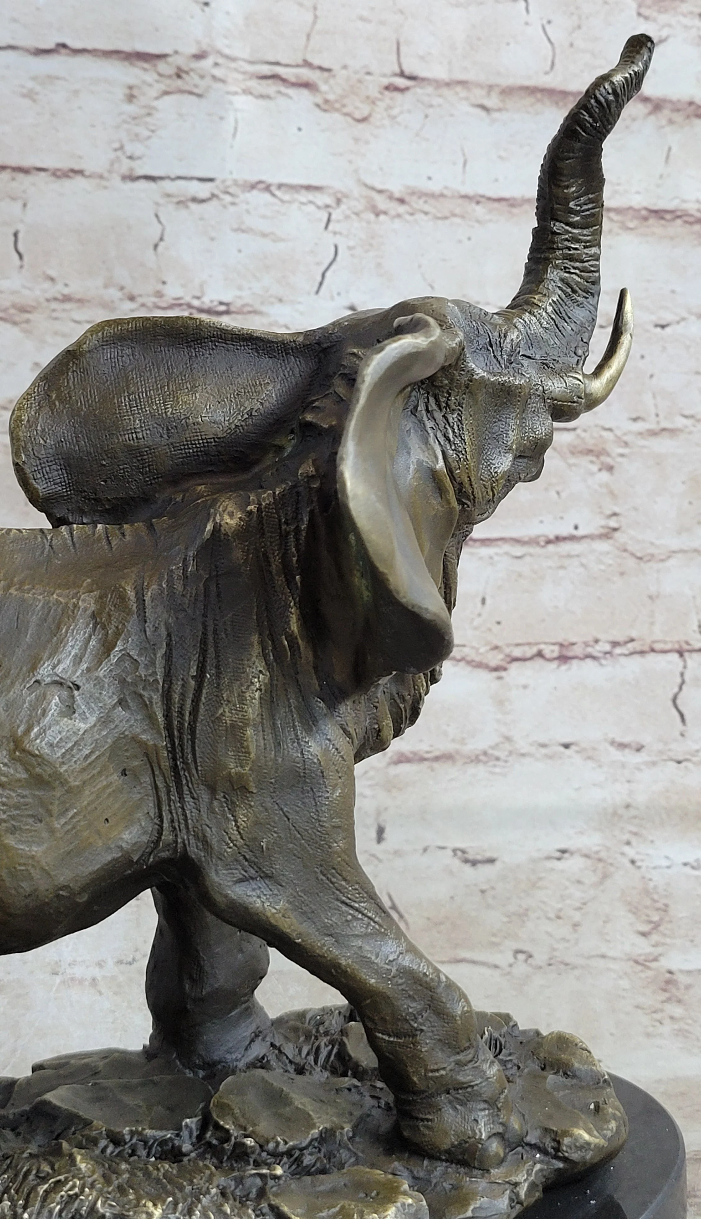 Bronze Metal Elephant Statue Sculpture Figure Figurine 12" x 14" - Image 8