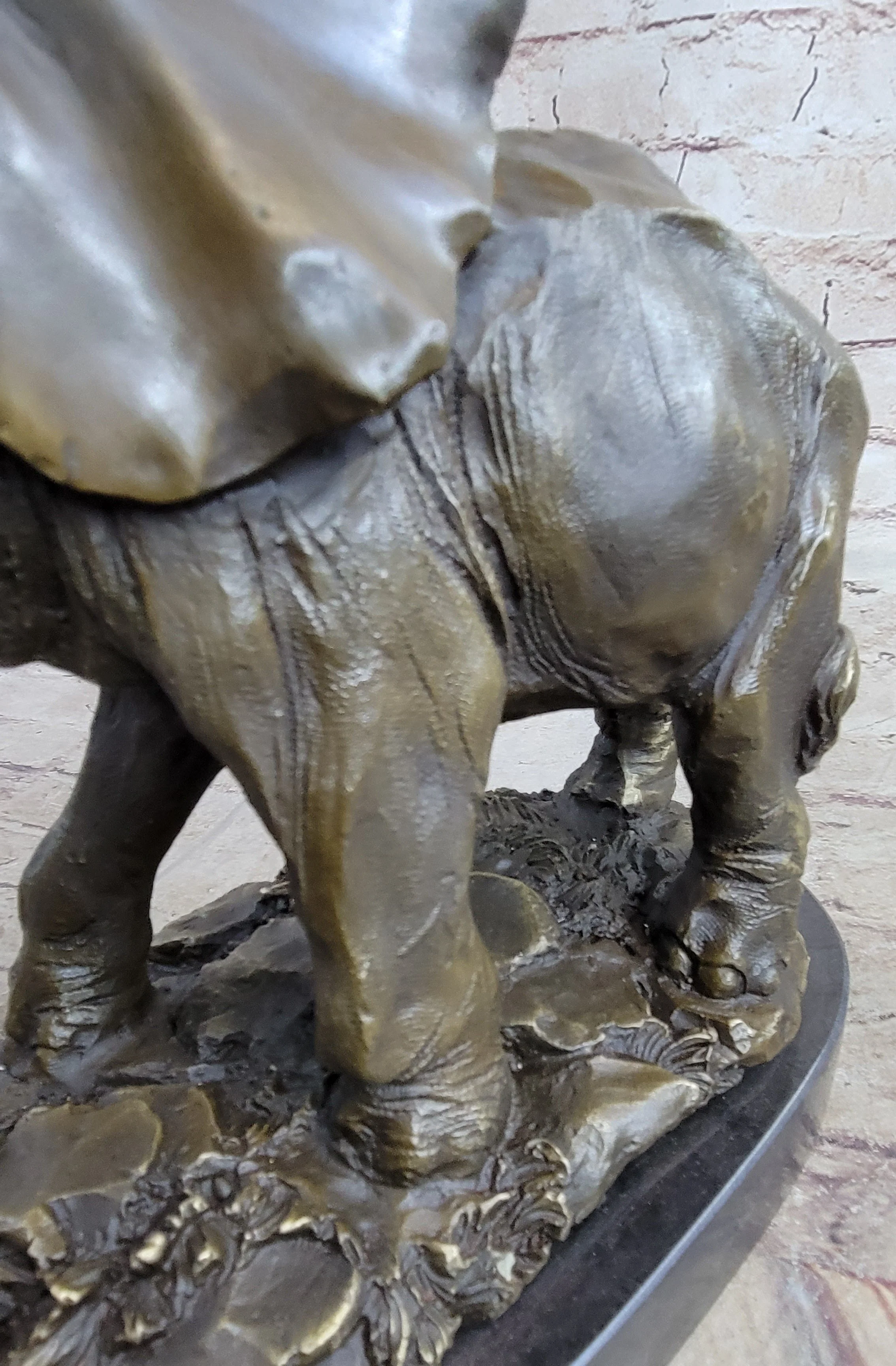 Bronze Metal Elephant Statue Sculpture Figure Figurine 12" x 14" - Image 9
