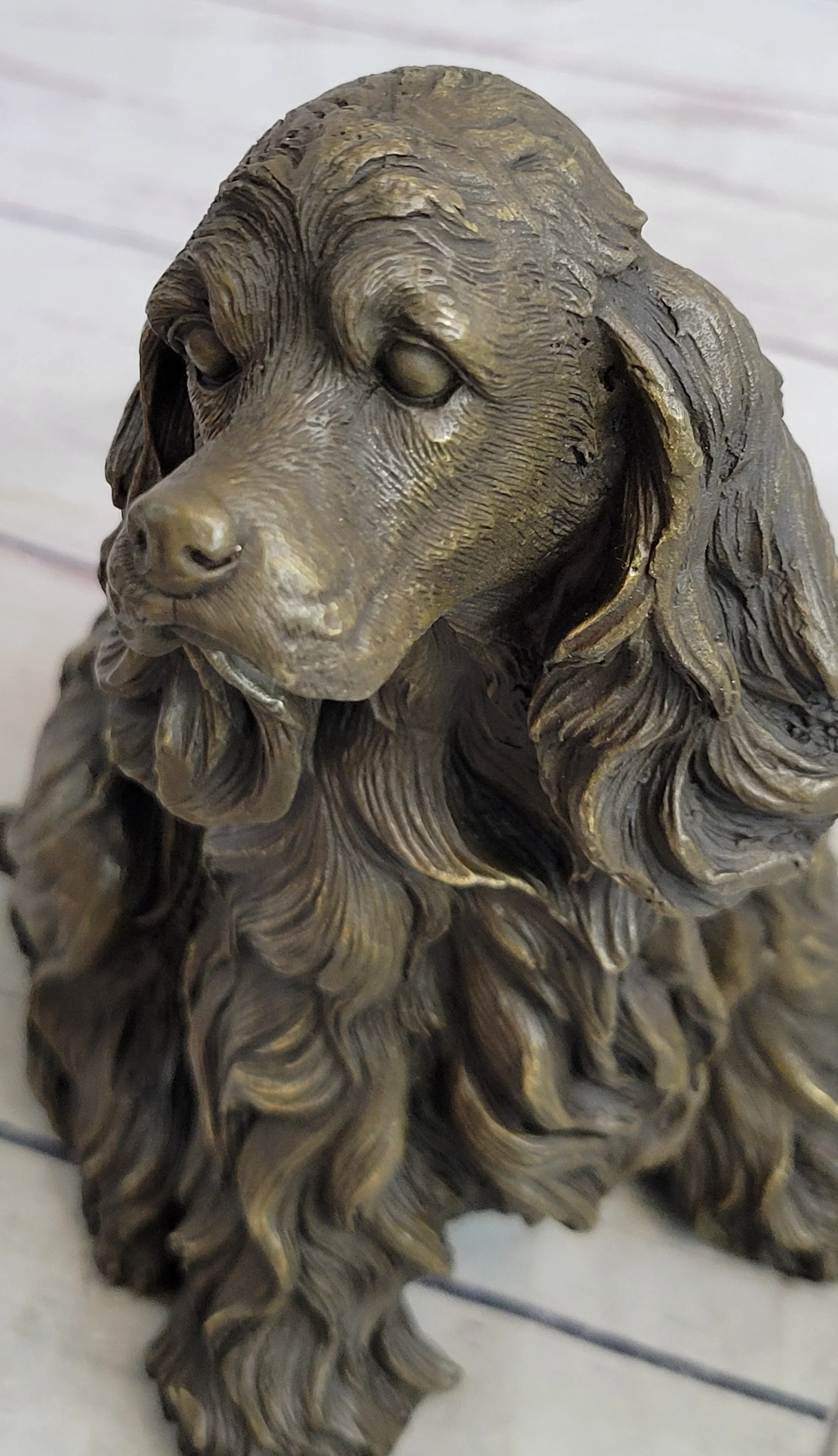 Bronze Metal Figurine Sculpture Statue of a Dog Cocker Spaniel or King Charles Cavalier - Image 9