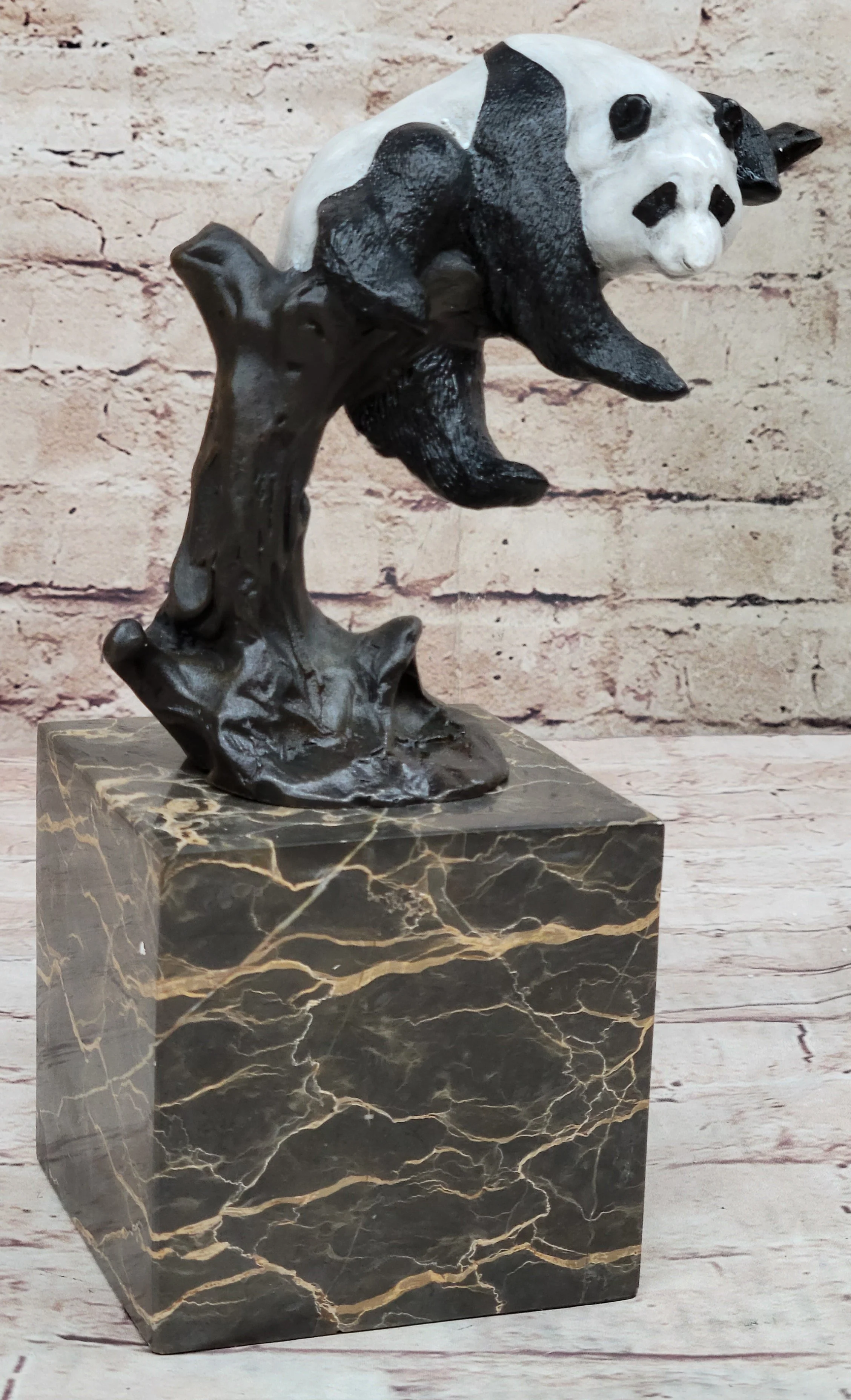Bronze Panda Bear Sculpture on Marble Base; Unique Wildlife Art Décor by Milo - Image 3