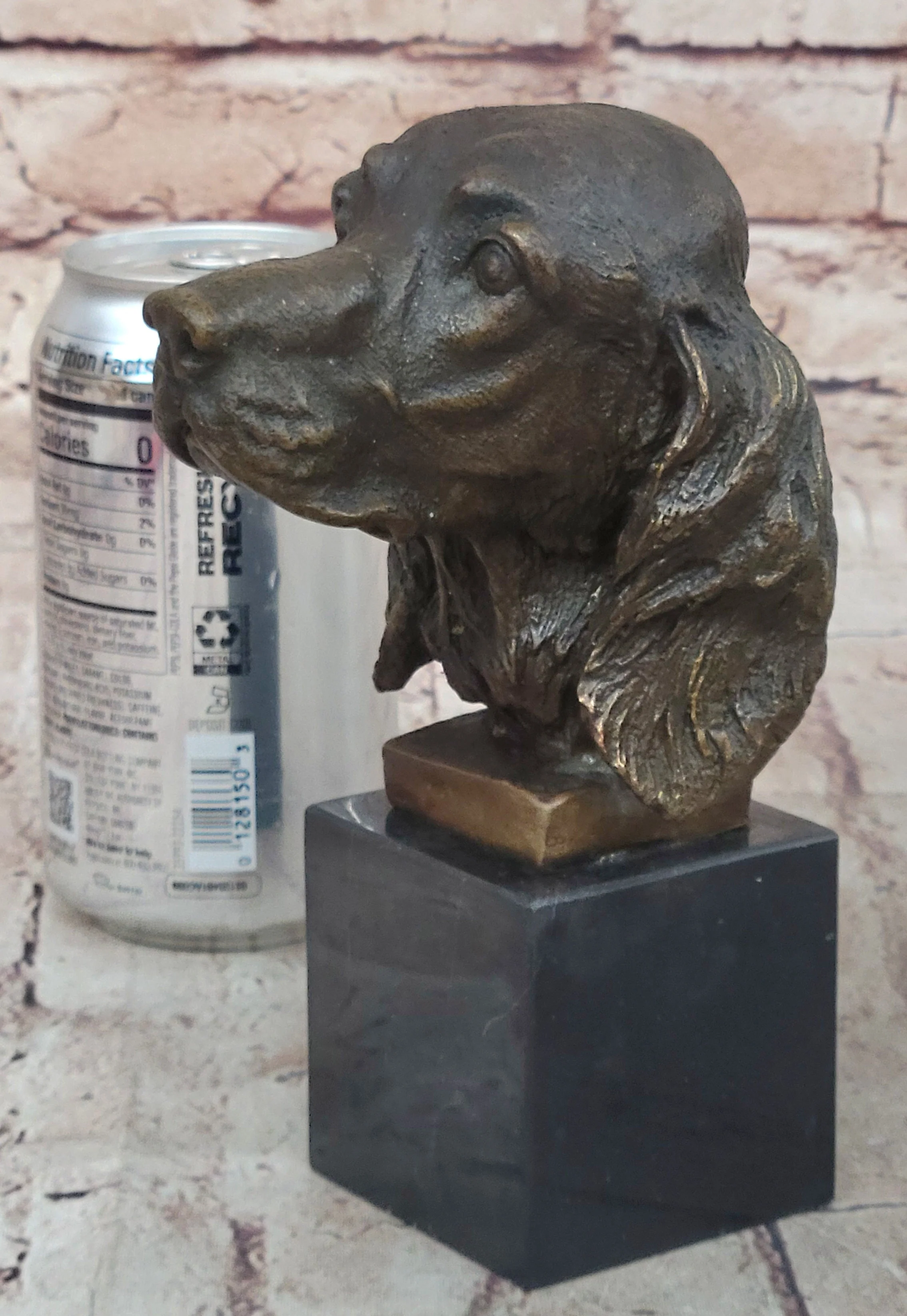 Bronze Sculpture Bust Cocker Spaniel Dog Pet Animal Marble Base Figure Figurine - Image 2