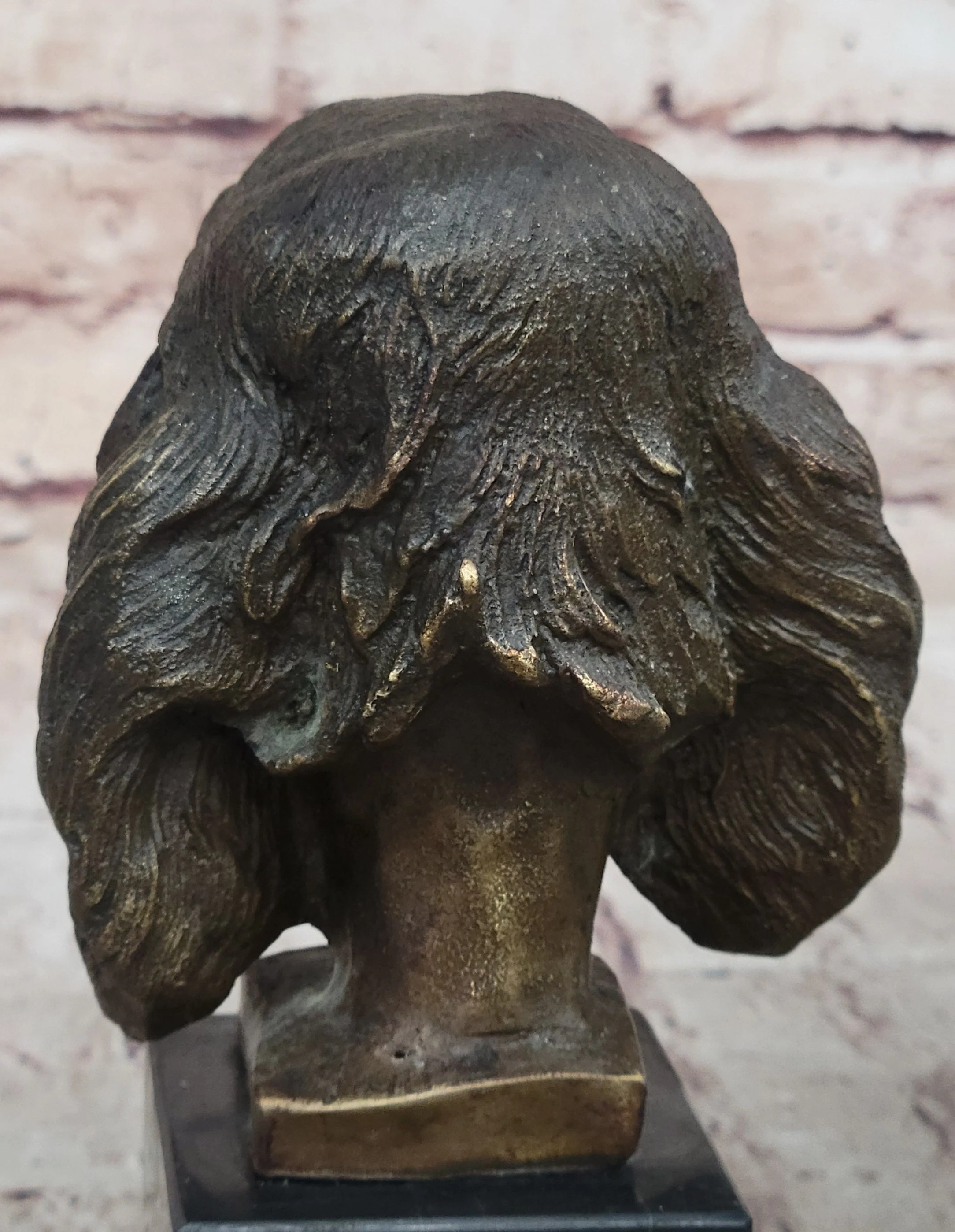 Bronze Sculpture Bust Cocker Spaniel Dog Pet Animal Marble Base Figure Figurine - Image 9